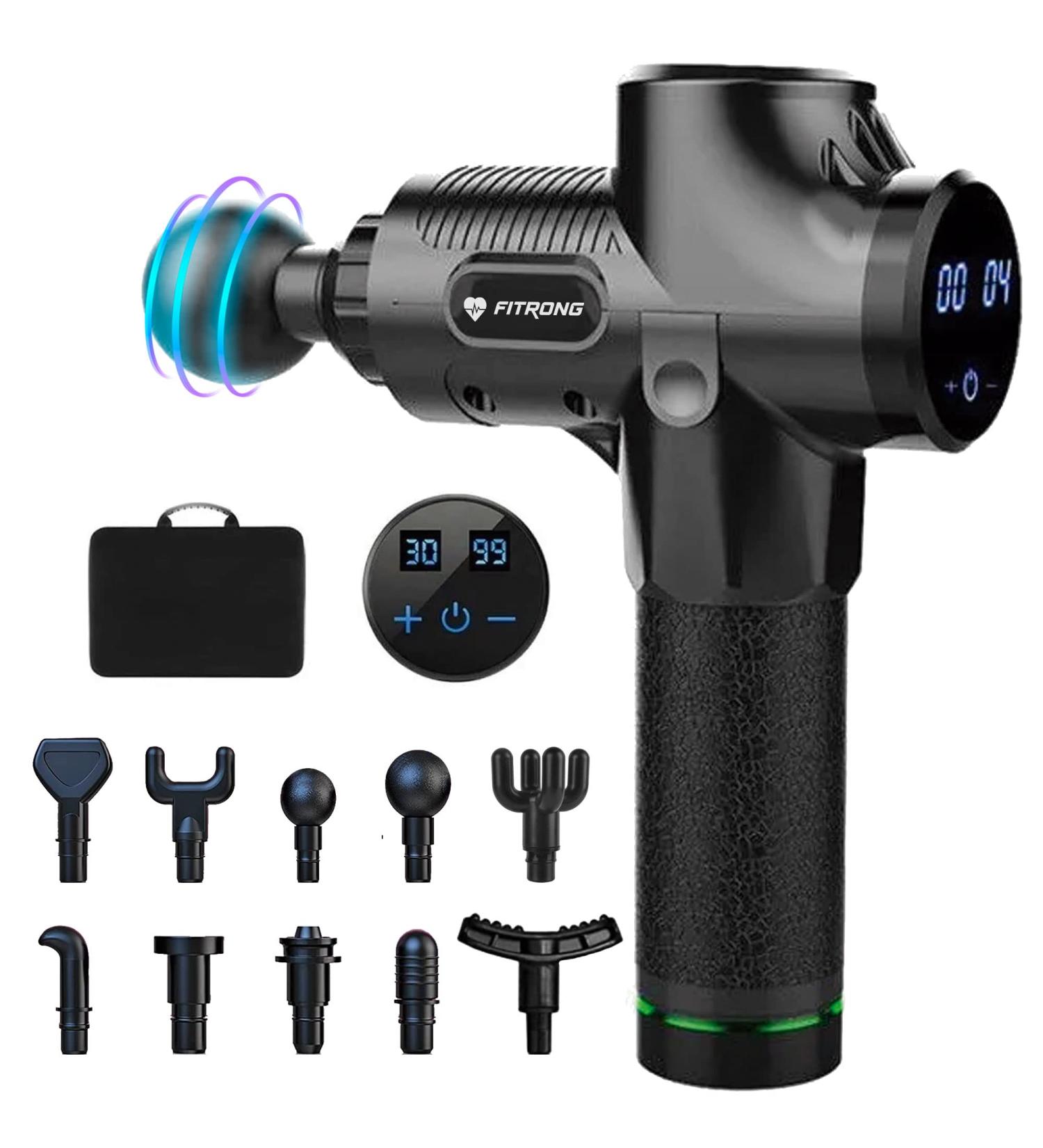 Professional Muscle Massage Gun | 30 Speeds 10 Heads Touchscreen | Noise Suppression for Back & Leg Massage - Buy Online on GoSupps.com