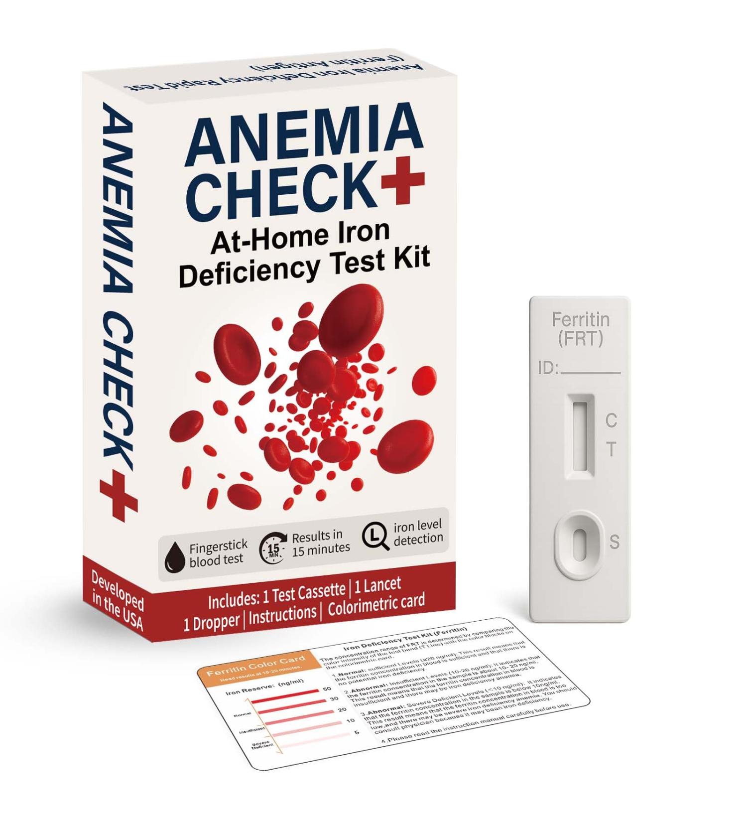 Iron Deficiency Test Kit at-Home Self-Testing Iron Level for Men Women Adults and Children - Buy Online on GoSupps.com