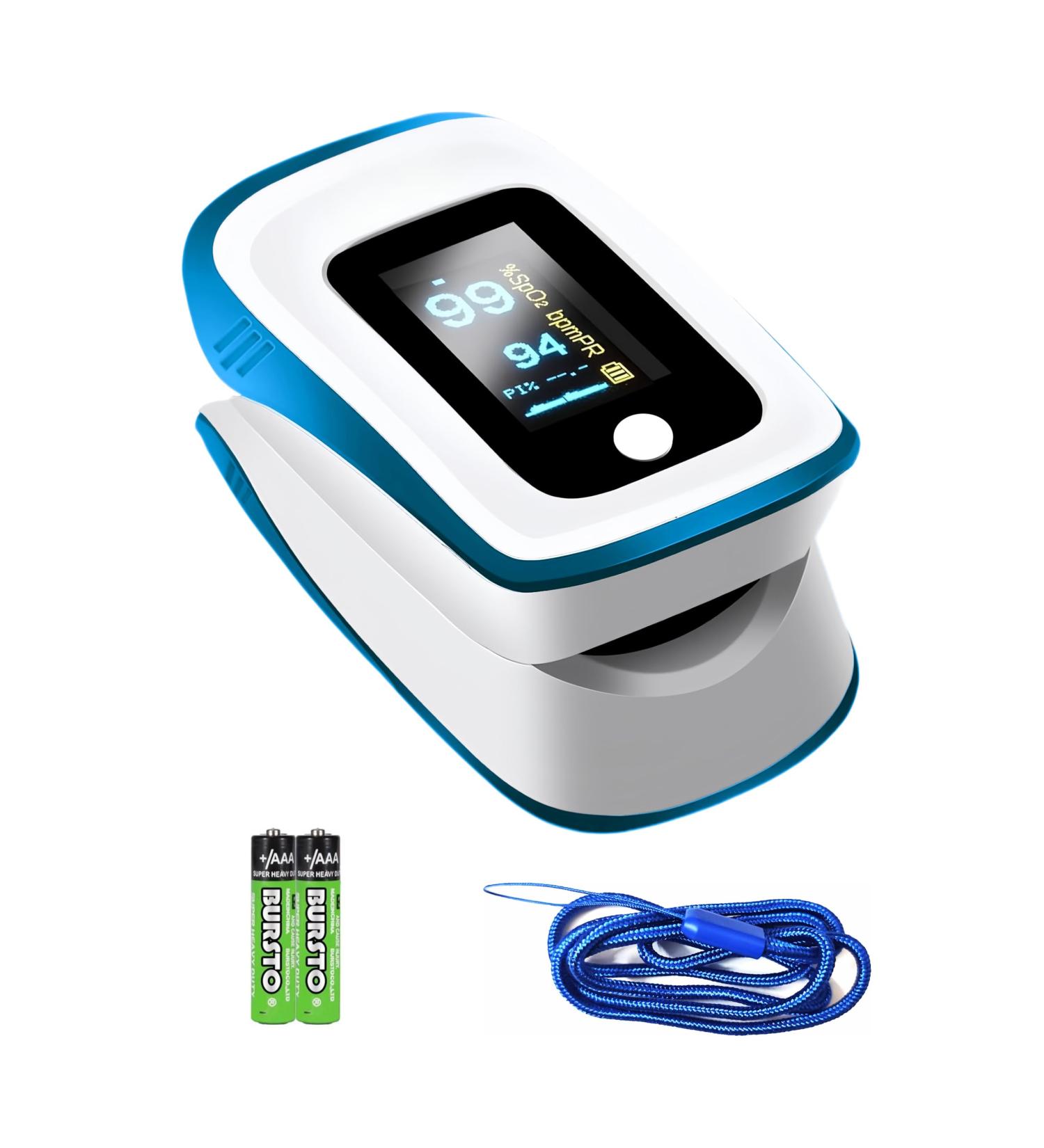 Pulse Oximeter Fingertip - Accurate SpO2 Readings OLED Screen Includes Lanyard - Ideal for Outdoor Sports | JDBBGJ - Buy Online on GoSupps.com