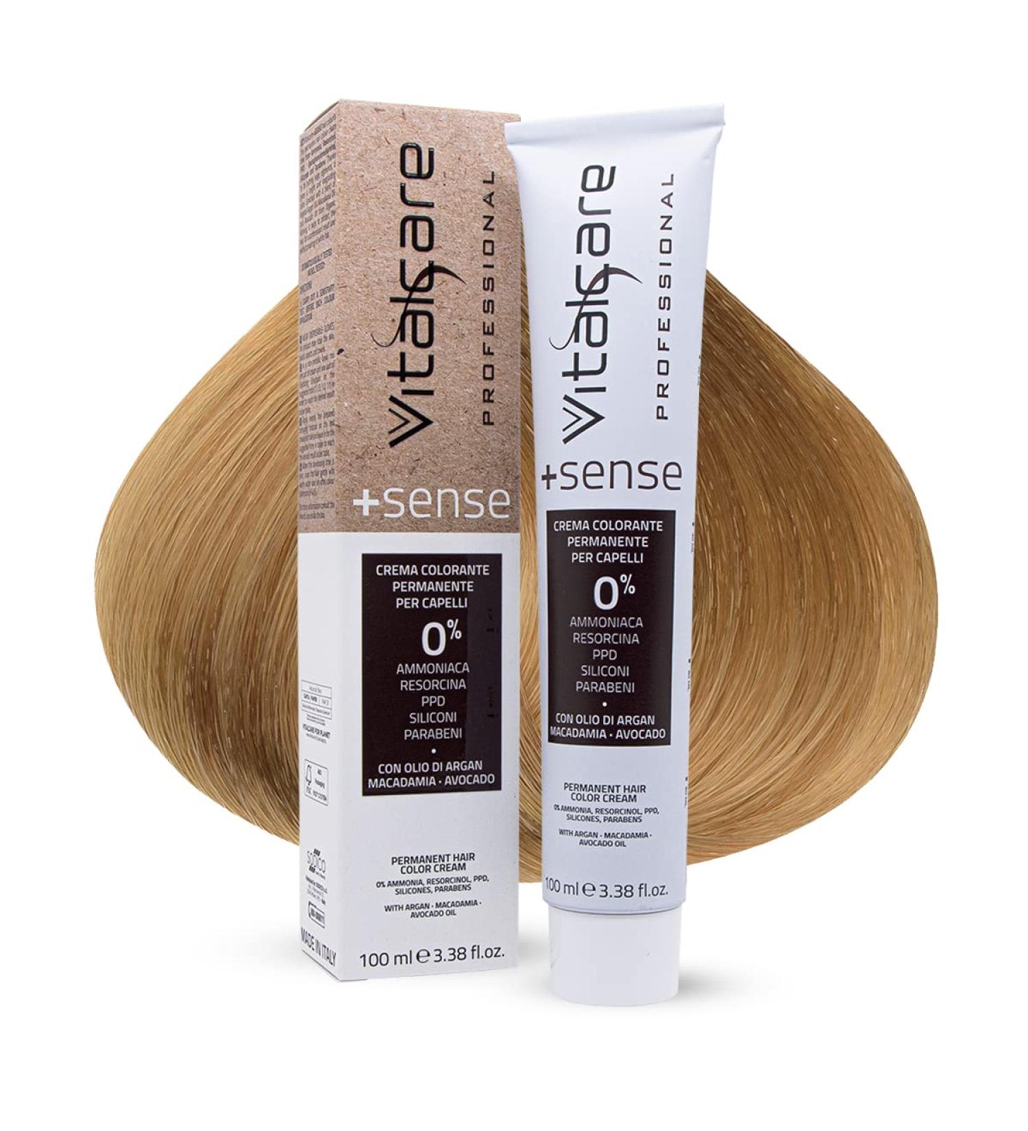  Vitalcare Vitalcare | +Sense - Professional Permanent Hair Coloring Cream No Amabaiture Resorcinol PPD Siliconi - With Argan Oil Macadamia and Avocado 9/00 Very Light Blonde 100 ml - Buy Online on GoSupps.com