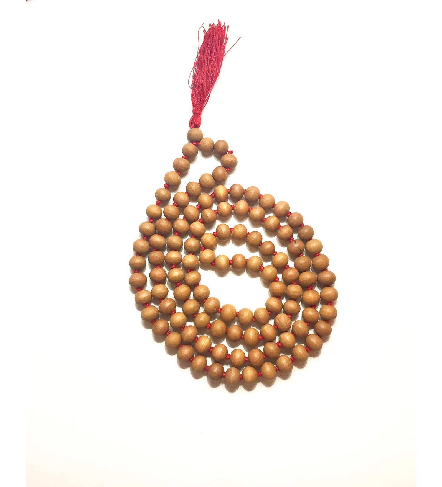 CMEI Sandalwood 108+1 8mm Tibetan Mala Necklace with Red Tassel for Meditation and Yoga - Buy Online on GoSupps.com