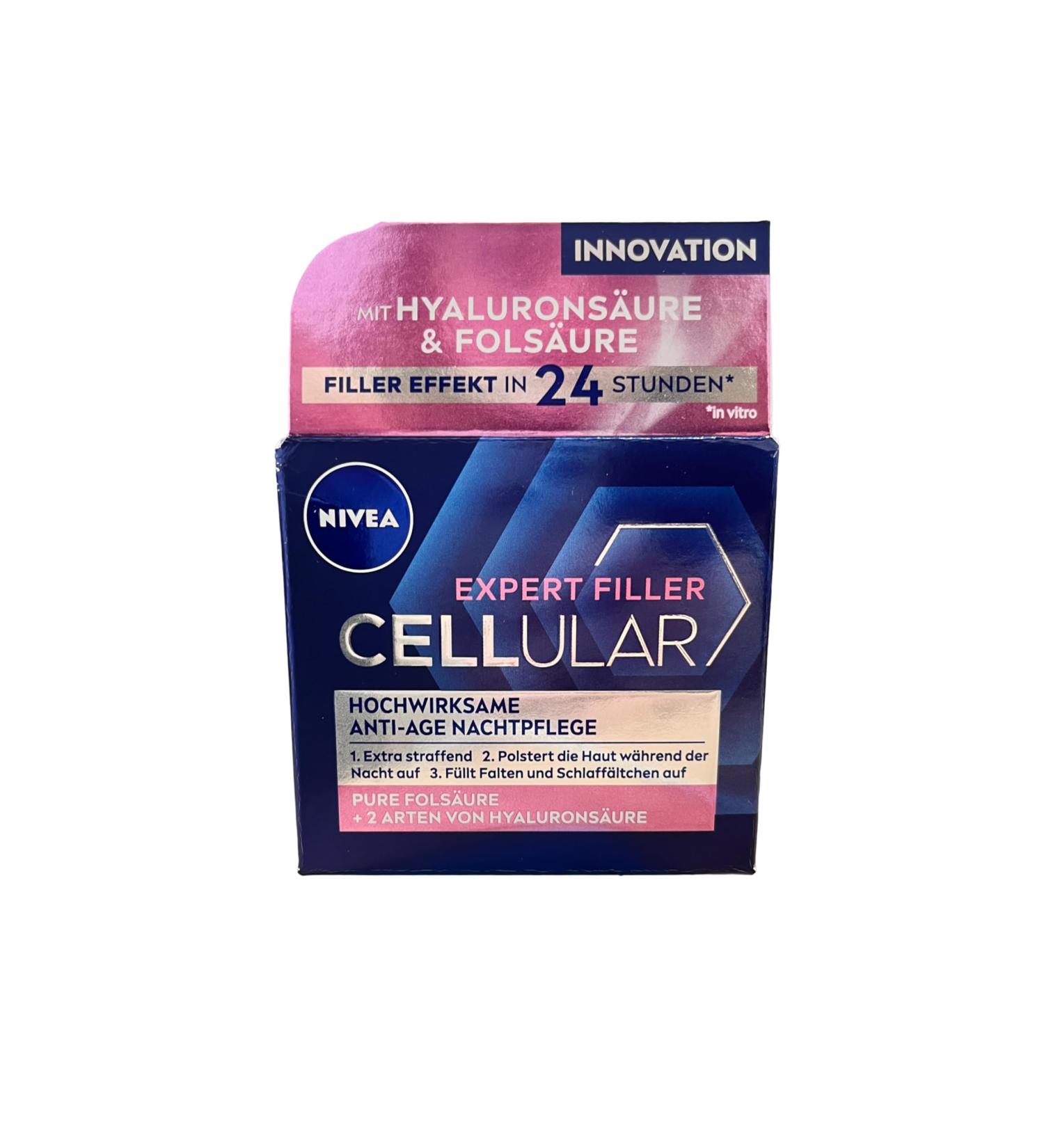 Beiersdorf NIVEA Cellular Expert Filler Highly effective antiaging night care 50 ml extra firming night cream with filling effect filling antiwrinkle cream for the night - Buy Online on GoSupps.com
