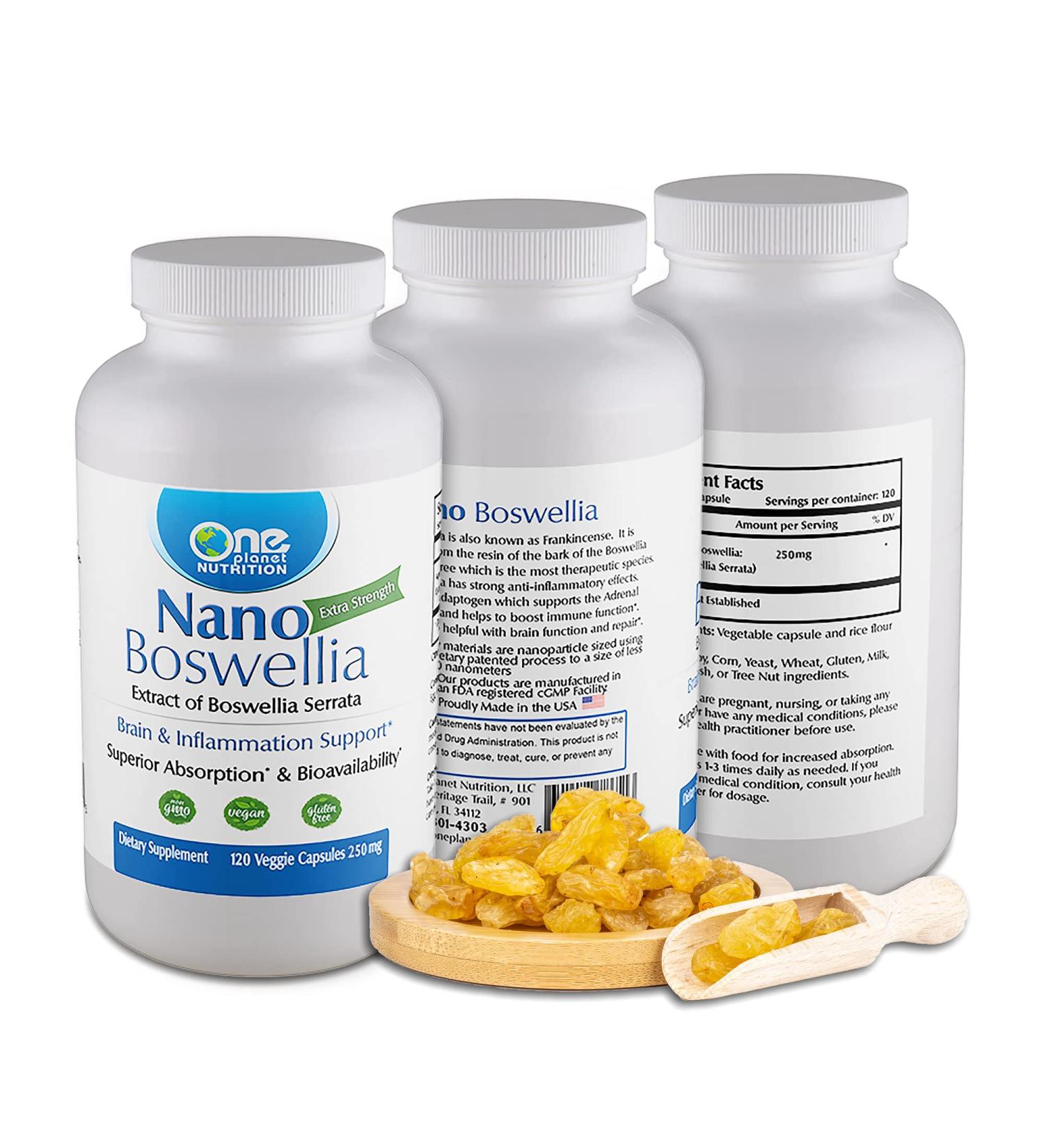 Nano Boswellia 250mg Supplement - Potent Boswellia Serrata Extract - 120 Veggie Capsules - Buy Online on GoSupps.com
