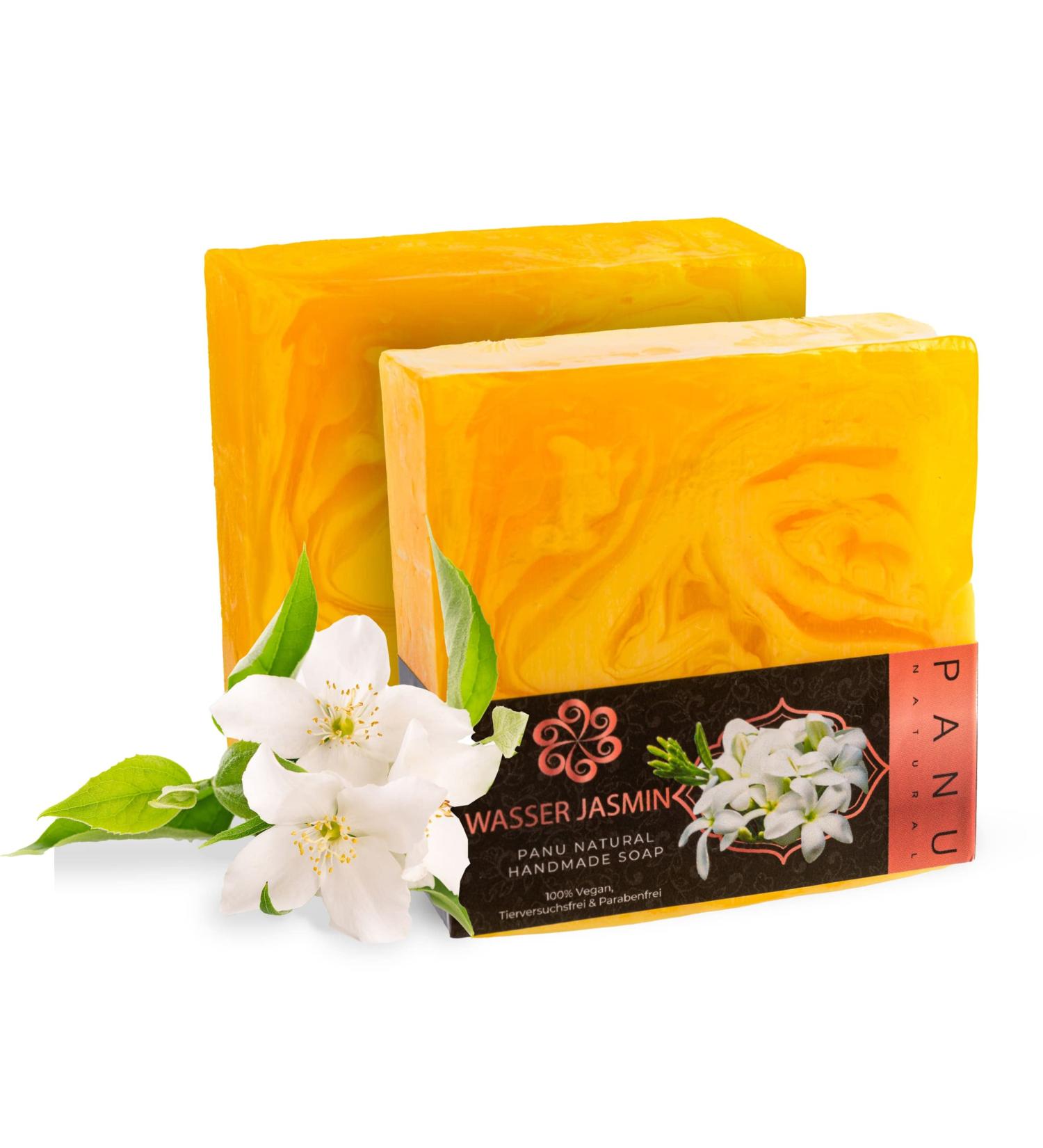 Natural Vegan Jasmine Soap Bar - Solid Shower Gel & Shampoo for All Skin Types - Panu 110g - Buy Online on GoSupps.com
