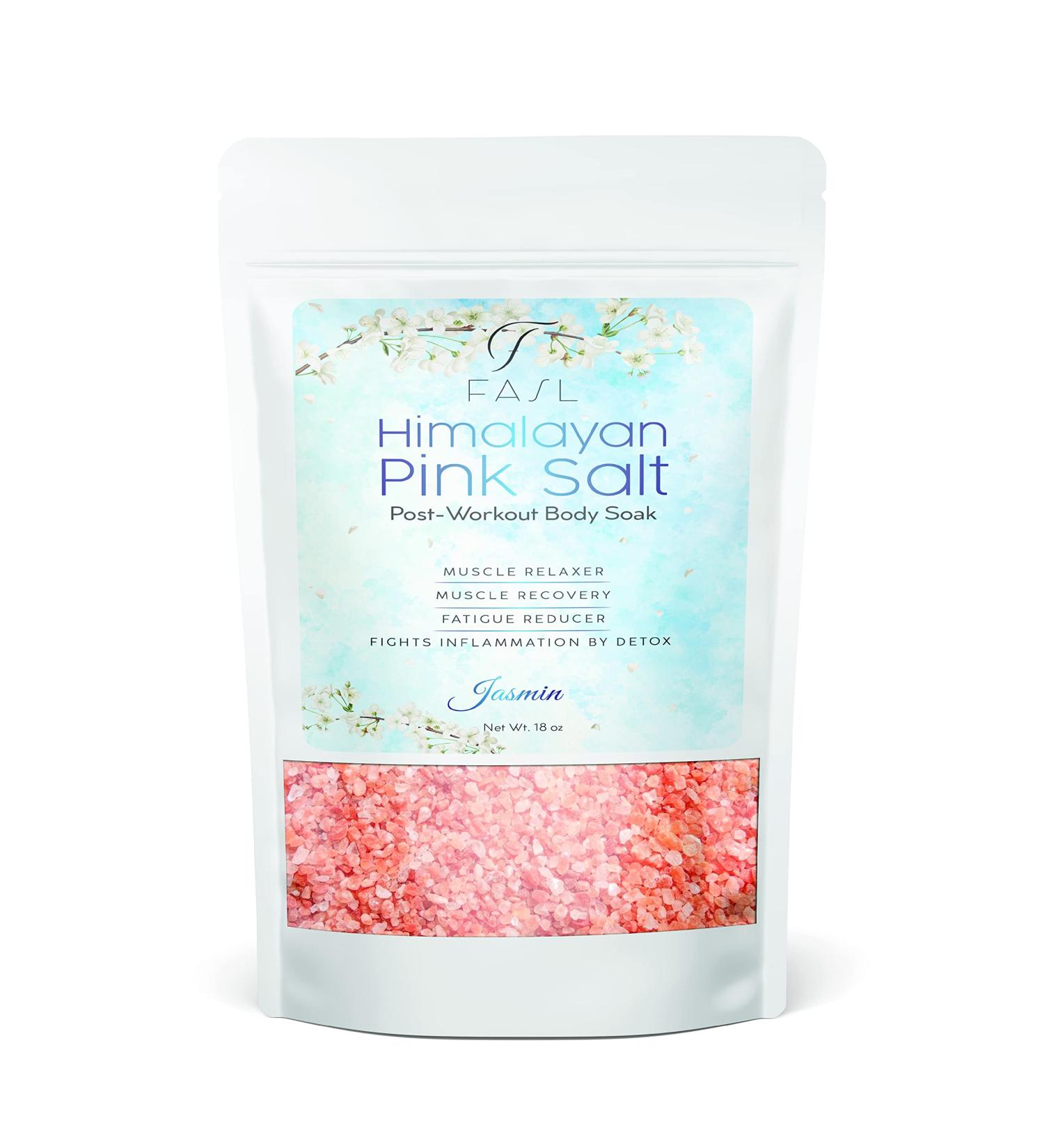 Jasmine Himalayan Pink Bath Salt for Muscle Recovery - 100% Natural Post Workout Body Soak - Buy Online on GoSupps.com