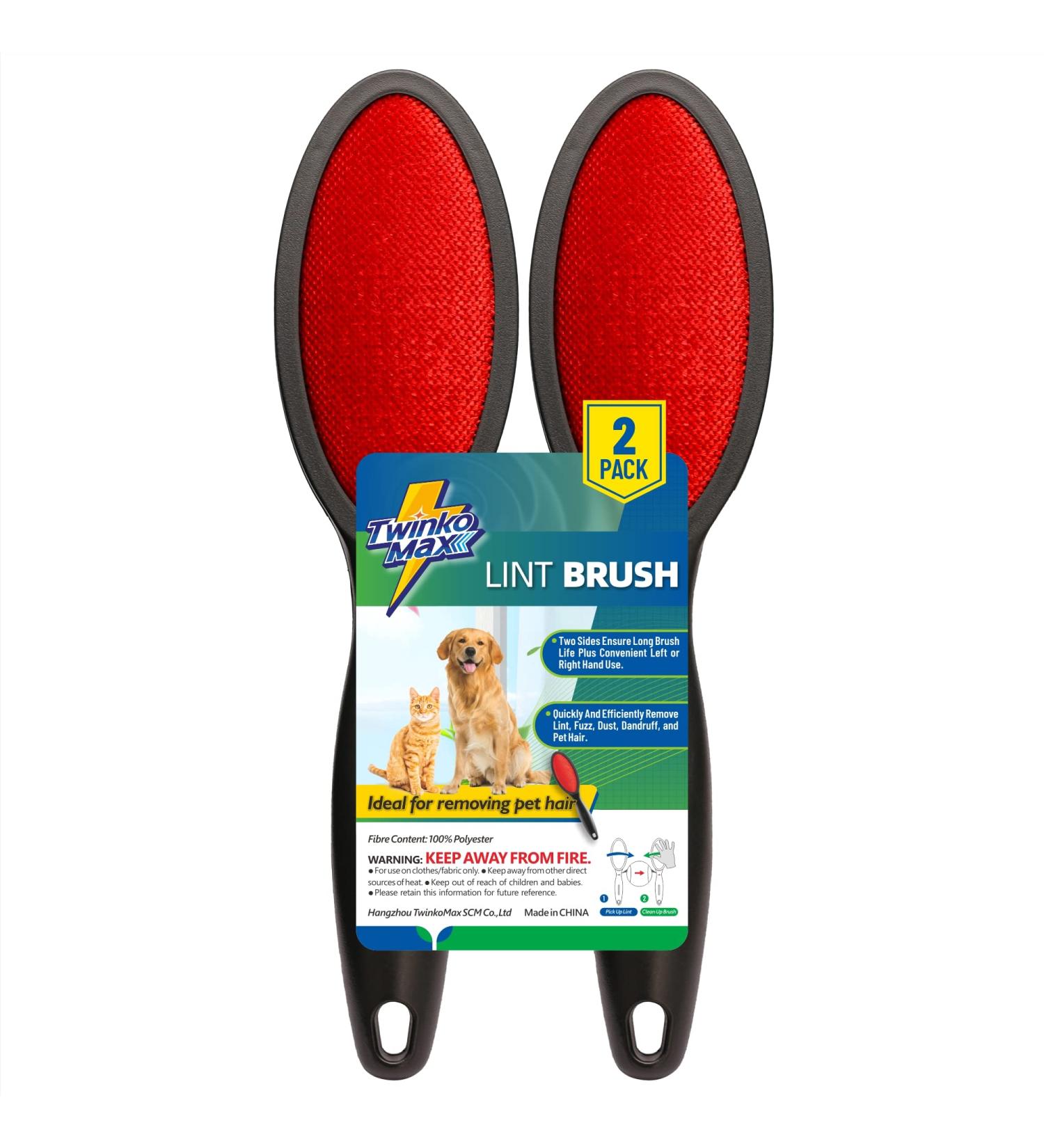 Twinko Max Lint Brush - Pet Hair & Clothes Remover 2-Sided Reusable Brush (2 Pack) - Buy Online on GoSupps.com
