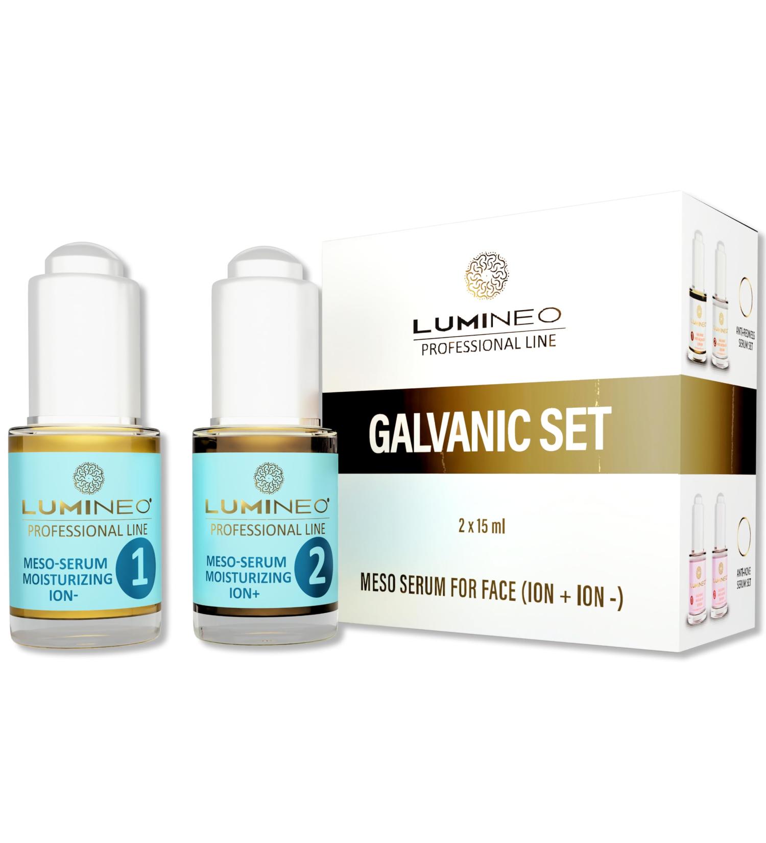 Lumineo Galvanic Face Serums (Set) | Face serum intensive hydration cream for ultrasonic devices facial massagers with ion - Buy Online on GoSupps.com