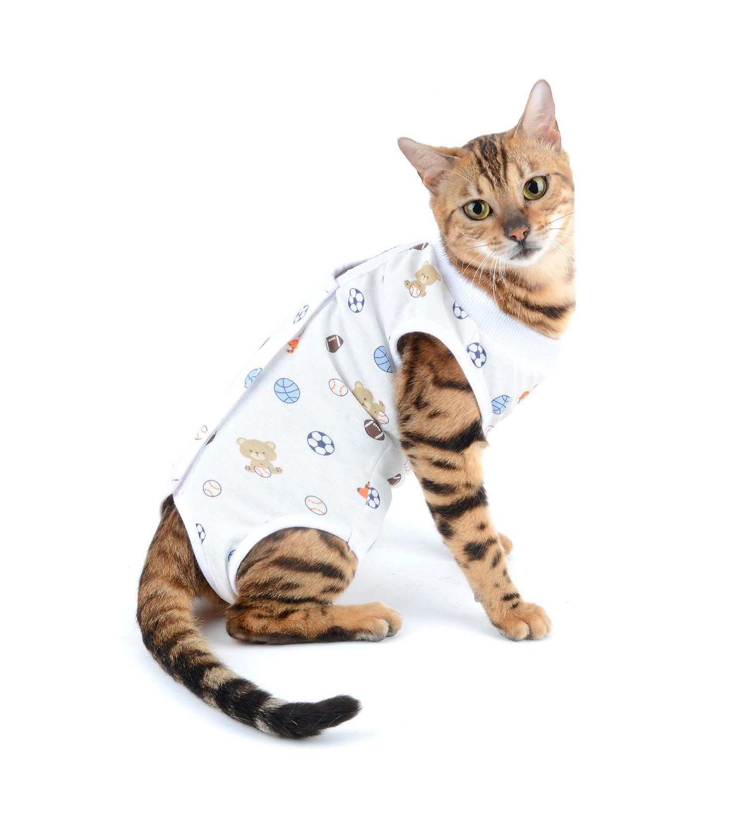 Selmai Medical Pet Shirt | Soft Cotton E-Collar Alternative for Dogs & Cats | Nursing Clothing & Wound Protection | Blue S S Football Design - Buy Online on GoSupps.com
