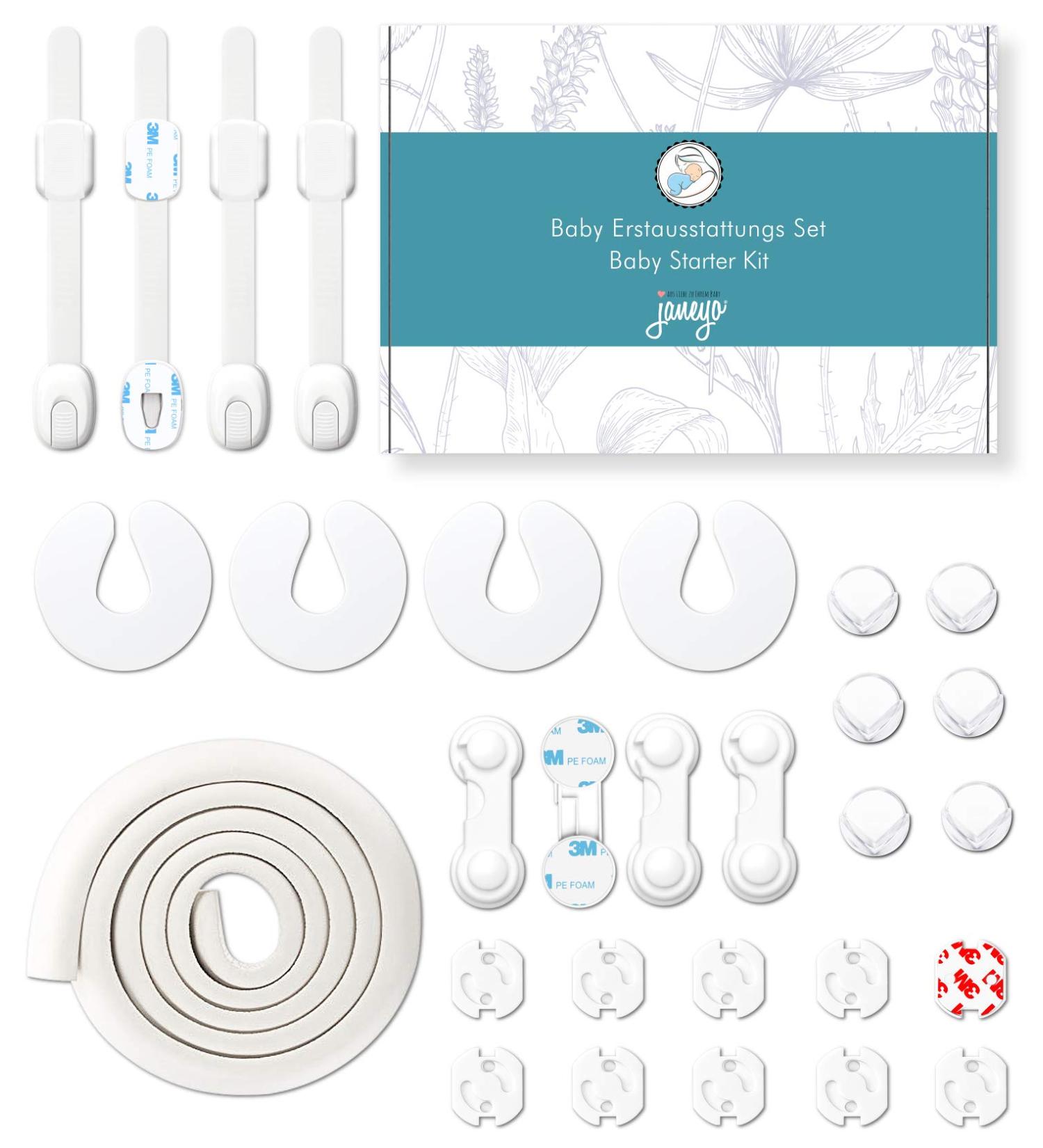 JANEYO Premium Child Safety Set - Cabinet Socket & Edge Protection for Babies - Best Safety Solutions (White) - Buy Online on GoSupps.com