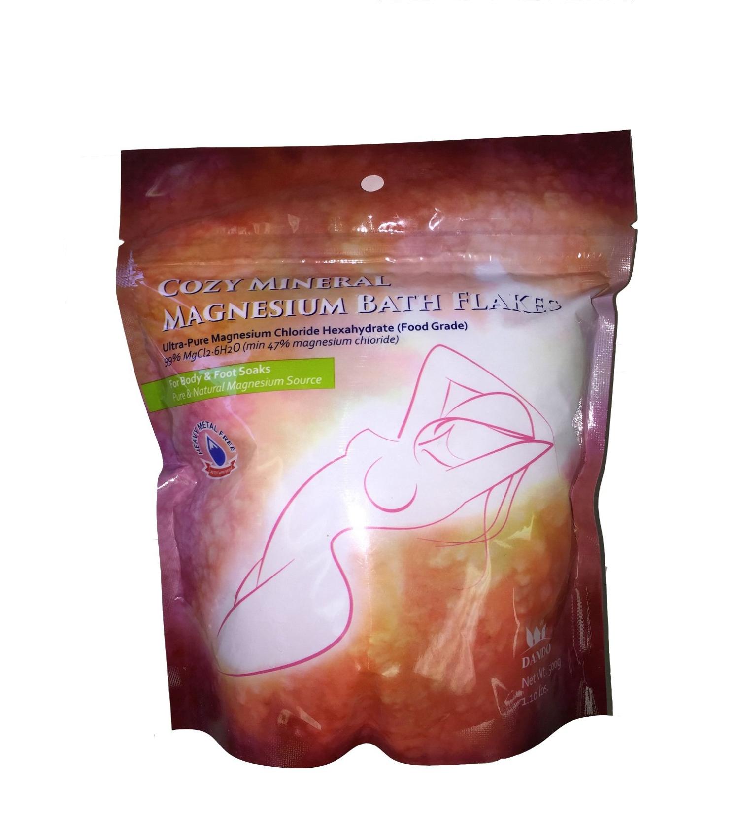 Dando Magnesium Bath Flakes (Magnesium Chloride) 1.10 lbs - Relax and Replenish with Pure Magnesium - Buy Online on GoSupps.com