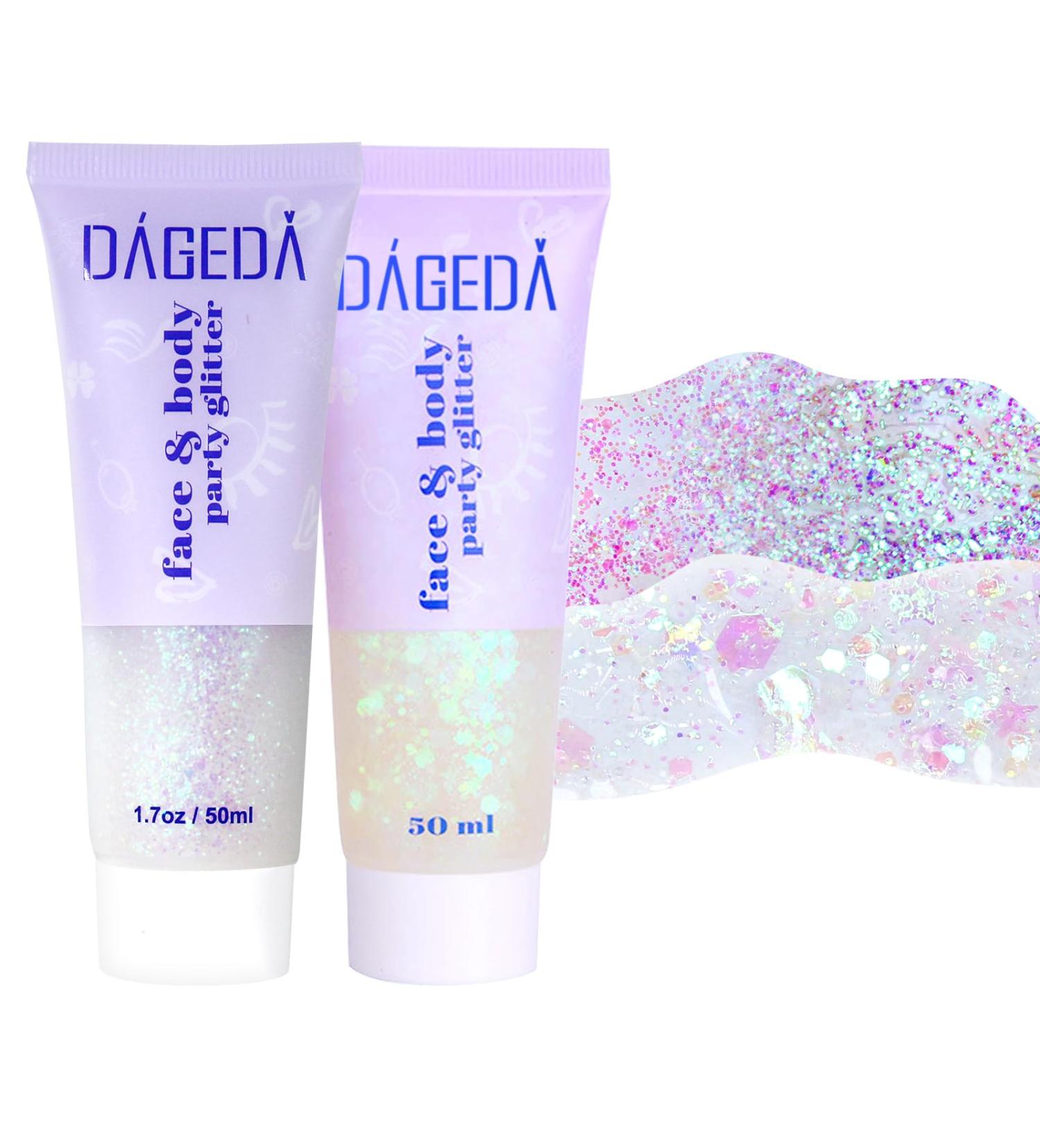  Prreal Glitter gel for the body face and face. Holographic glitter for festival makeup 100 ml (white + pink) - Buy Online on GoSupps.com