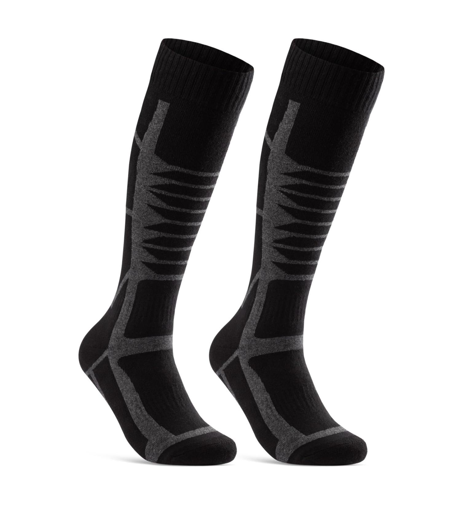 Buy 2 Pairs of Black Ski Socks for Men & Women - Knee Length Size 47-50 | International Shipping Available - Buy Online on GoSupps.com