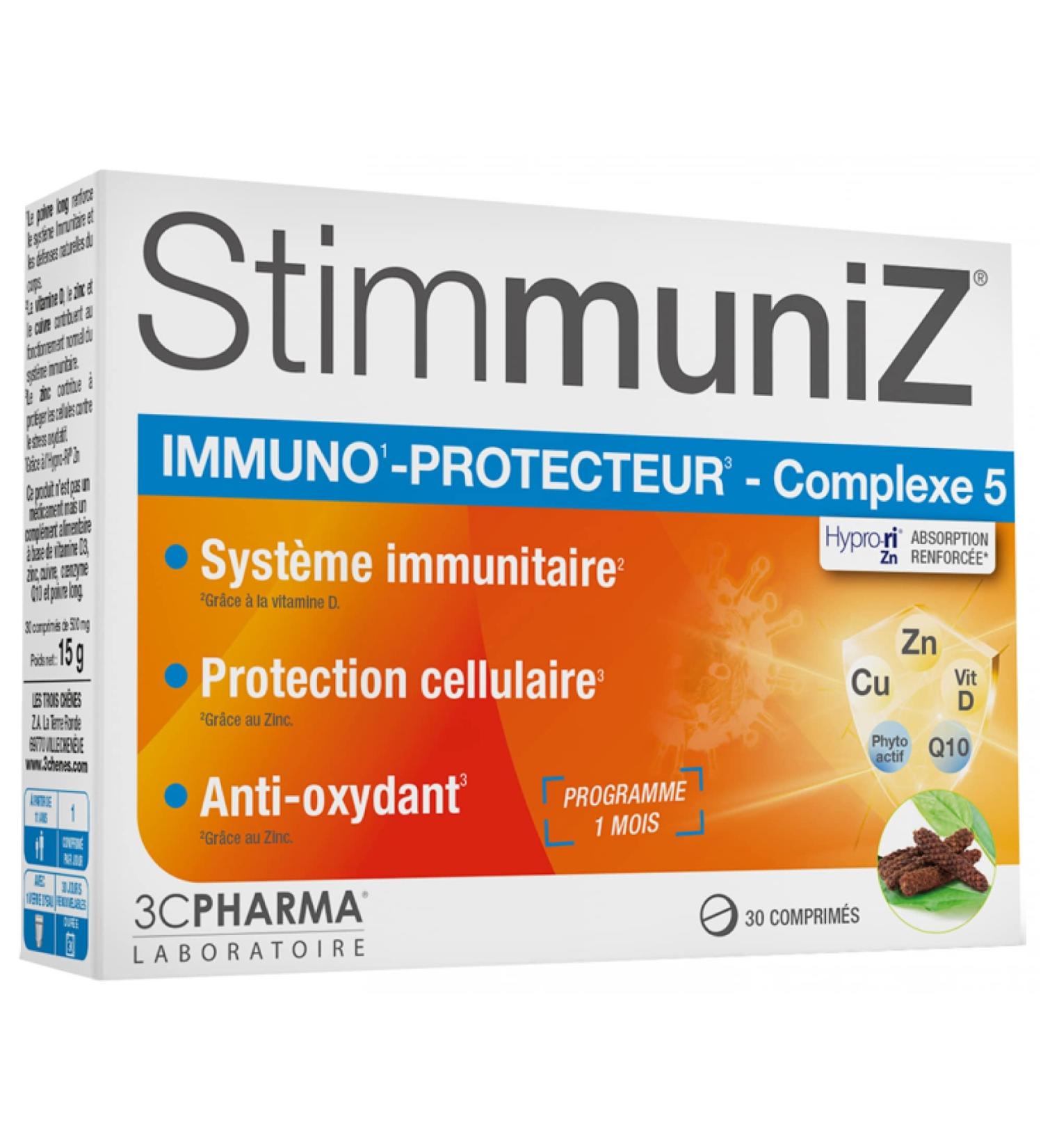 3C Pharma Stimmuniz 30 Tablets, white