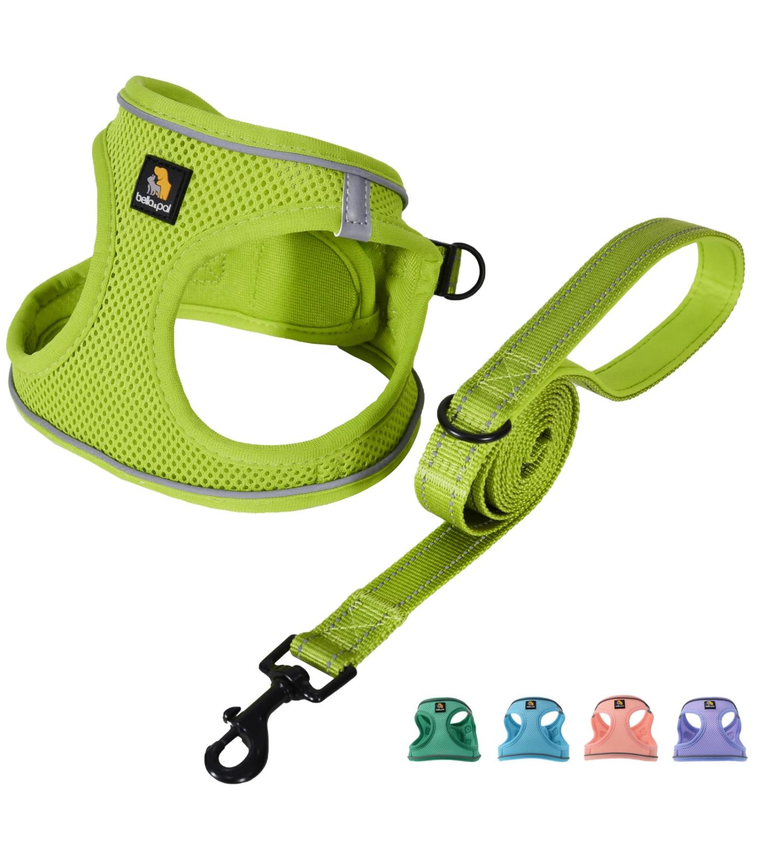 BELLA & PAL Hundegeschirr f r Kleine Hunde - Atmungsaktives Anti-Zug Step-in Geschirr mit Leine Reflektierend in Avocadogr n S (35-40 cm Brustumfang) - Buy Online on GoSupps.com
