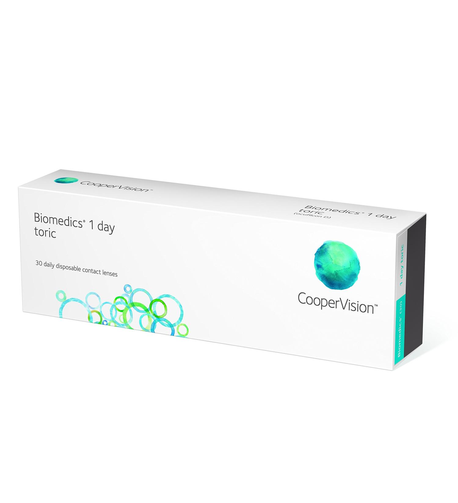 Biomedics 1-day daily ring extra toric contact lenses R 8.7 D 14.5 -5 diopter cylinder -1.75 90 axis 30 astigmatism
