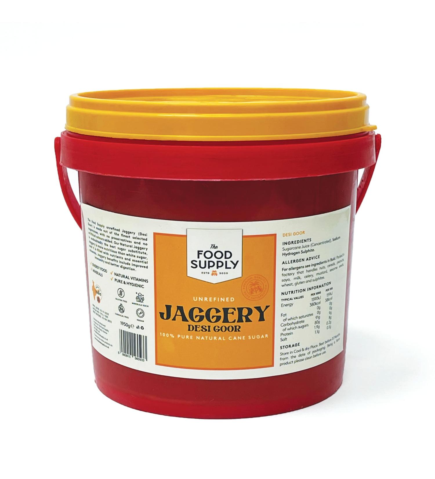 Jaggery Goor (Cane Sugar) 1950g - Natural Sweetner Sugar Alternative - Great Natural Replacement for White Sugar - Unrefiened - Buy Online on GoSupps.com