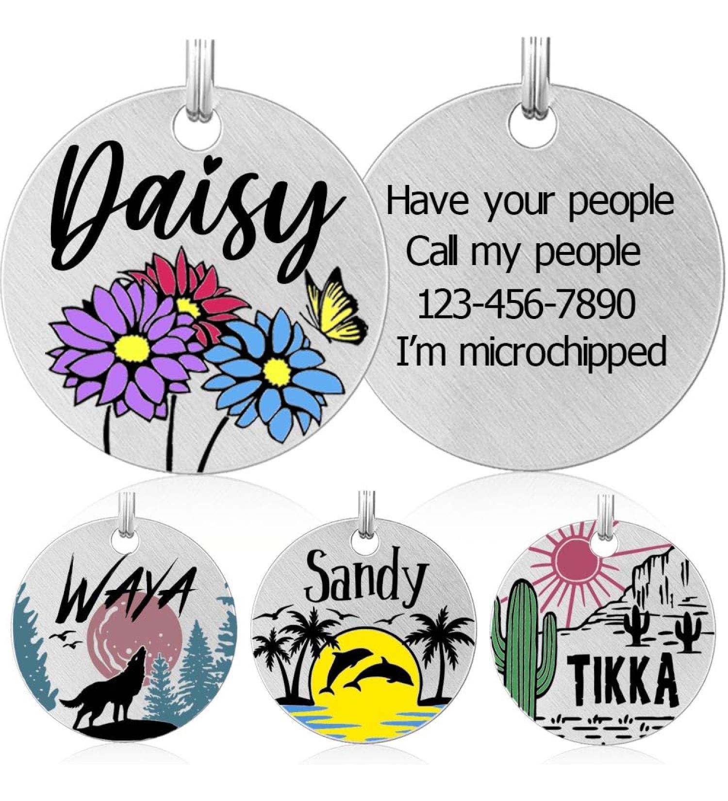 Personalized Colored Dog Tags | Engraved Stainless Steel Pet ID Pendants - Custom Name Signs for Dogs & Cats - Buy Online on GoSupps.com