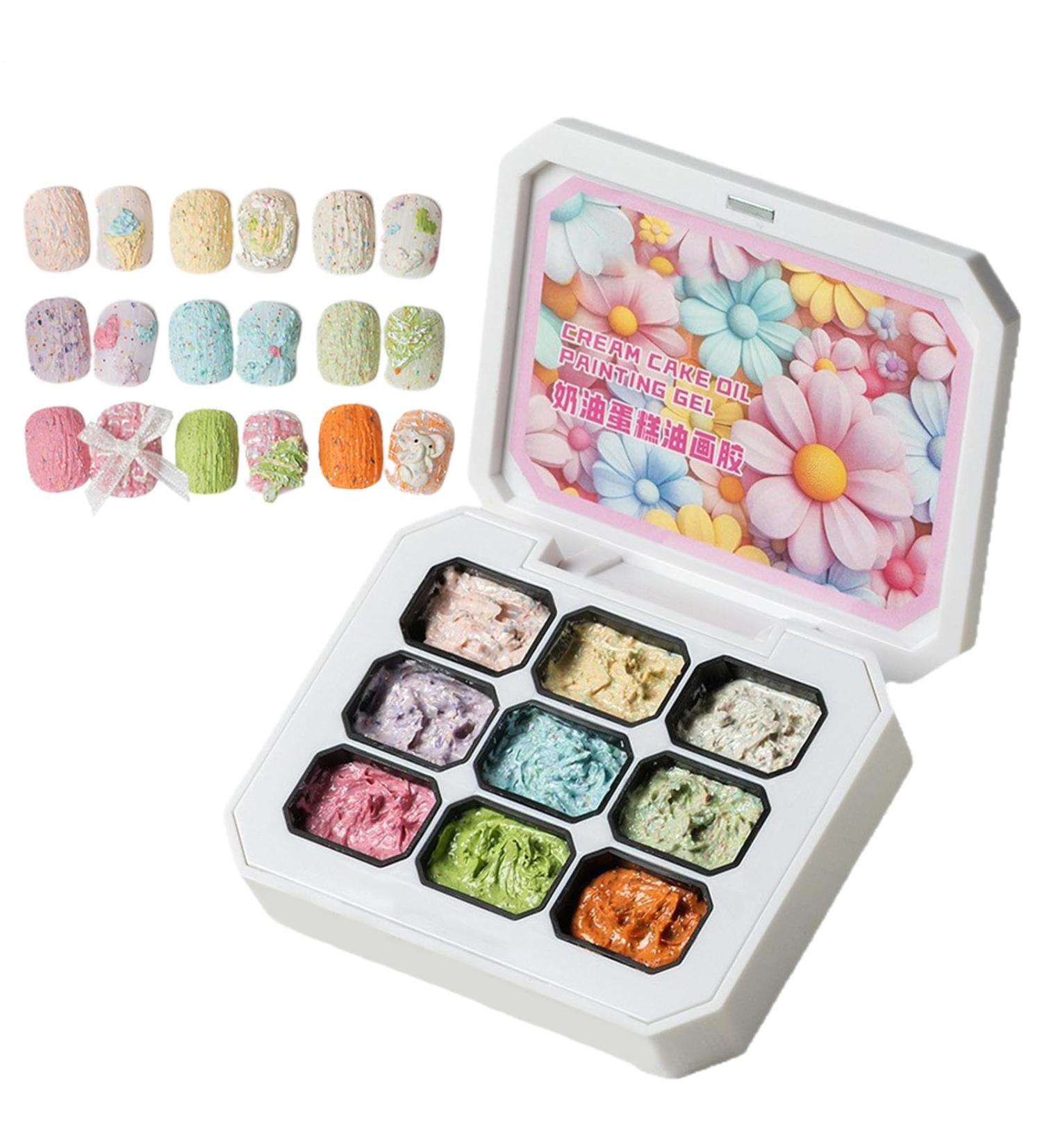 Solid Gel - 9 Colors Gel Manicure Palette | Glue French Tips For Home Manicure Extension For Women Girls Makeup Bride - Buy Online on GoSupps.com