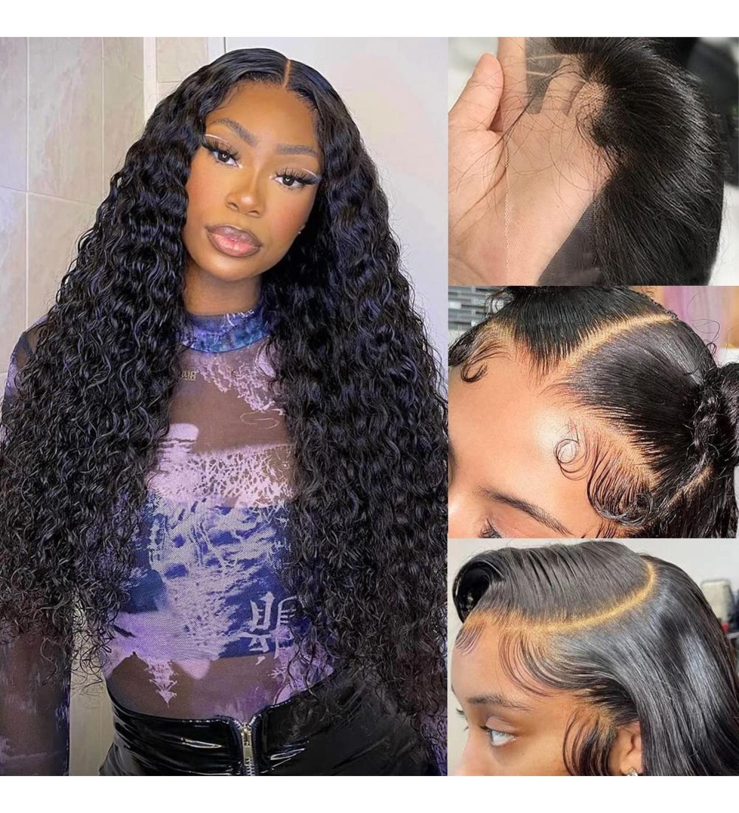 Amanda 13x6 Deep Wave Lace Front Wig 26 Inch - Natural Hairline, Pre Plucked, 180% Density - HD Deep Wave Human Hair Wig for Women - Buy Online on GoSupps.com