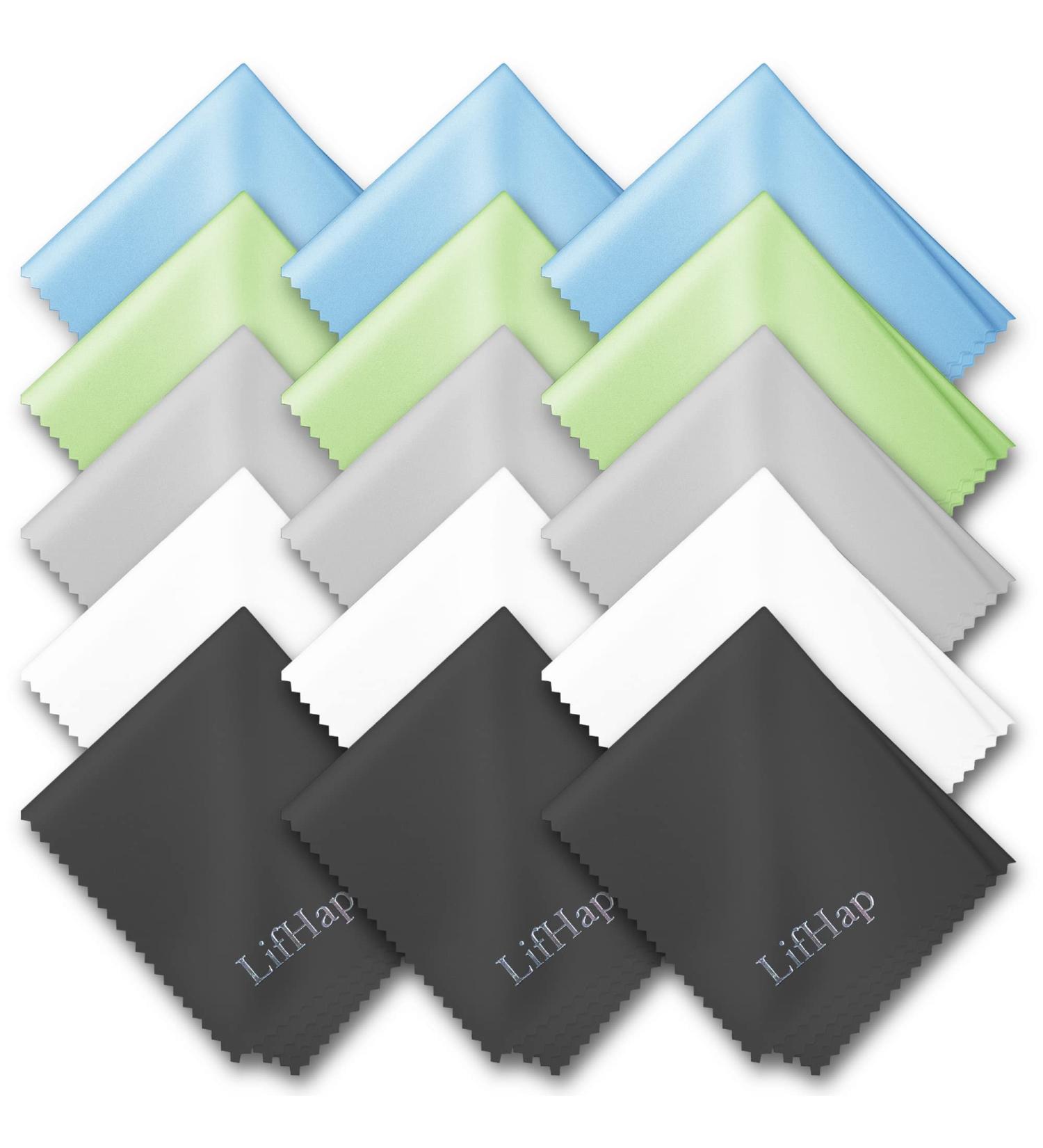 15 Pack Microfiber Glasses Cleaning Cloths - Lens Cleaner Wipes for Glasses, Phones, Watches & Screens - Buy Online on GoSupps.com