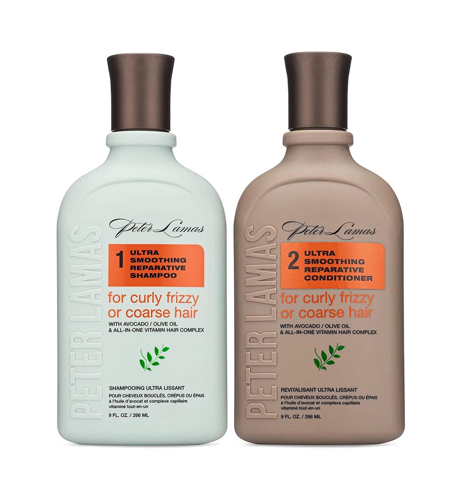 Peter Lamas Avocado & Olive Ultra Smoothing Shampoo & Conditioner - Vegan Paraben & Sulfate-Free for Curly Frizzy & Coarse Hair - Nourishing Hair Care for Healthy Locks - Buy Online on GoSupps.com