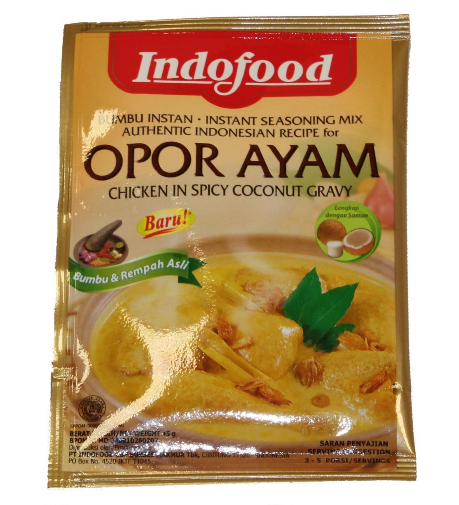 Indofood - OPOR AYAM - CHICKEN IN SPICY COCONUT GRAVY - 6 x 45 G / Product of Indonesia
