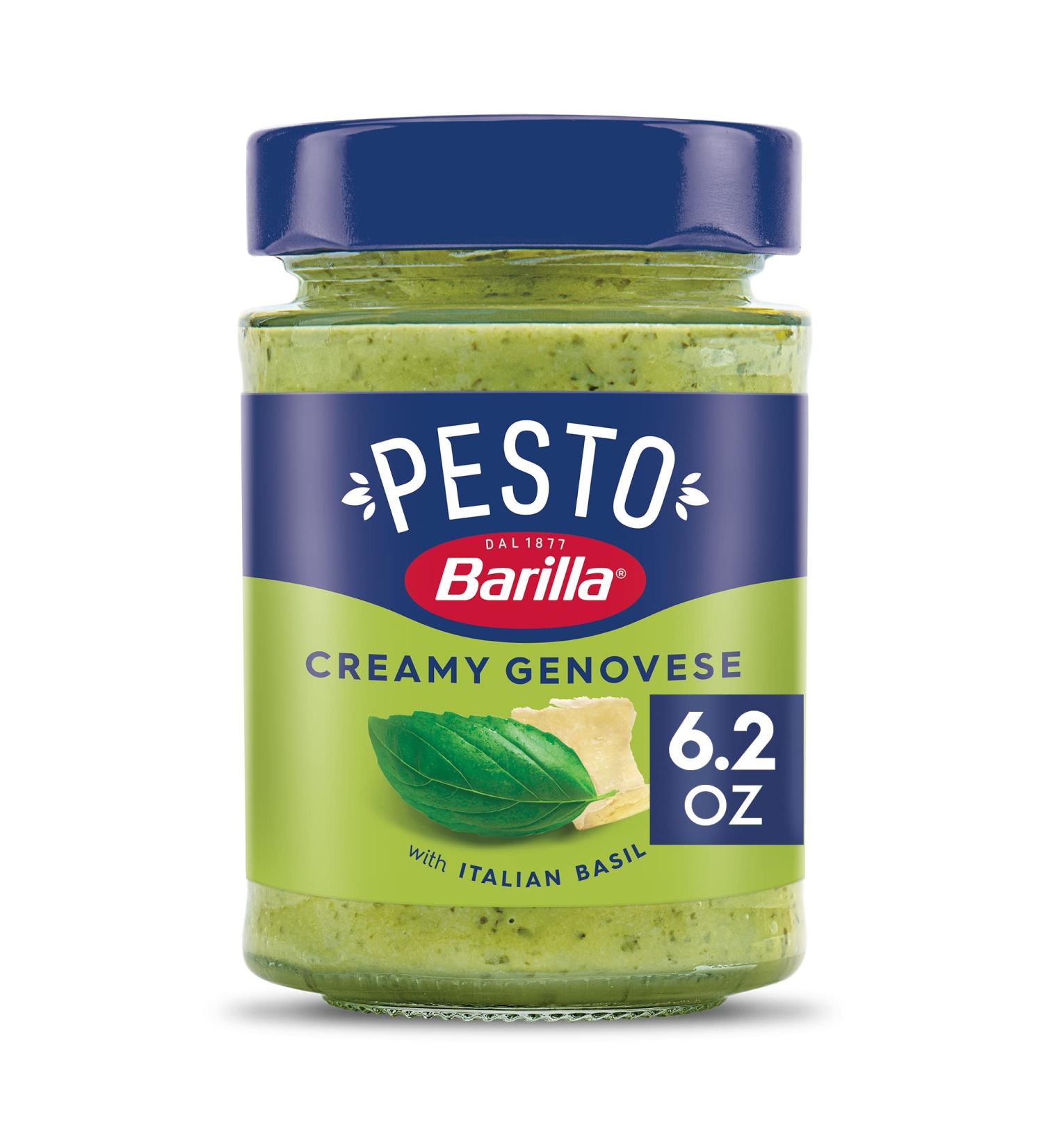 Barilla Creamy Genovese Pesto Sauce 6.2 oz Jar - Imported from Italy with Italian Basil & Cheeses - Non-GMO Pasta Sauce - Buy Online on GoSupps.com