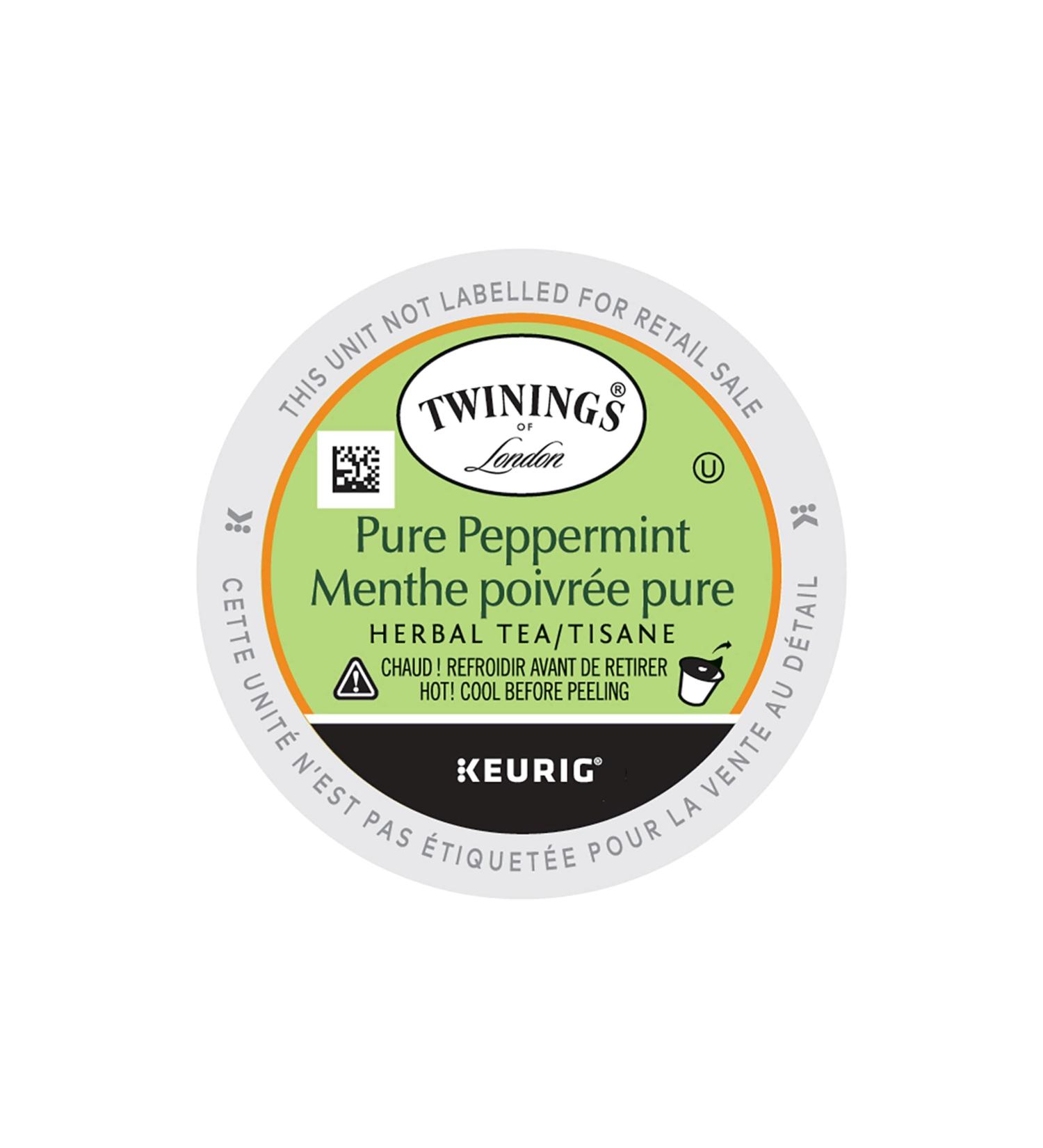 Twinings of London Pure Peppermint Tea K-Cups for Keurig | Naturally Caffeine-Free | Made with 100% Pure Peppermint | 24 Count (Pack of 4) | Enjoy Hot or Iced Peppermint 24 Count (Pack of 4) - Buy Online on GoSupps.com