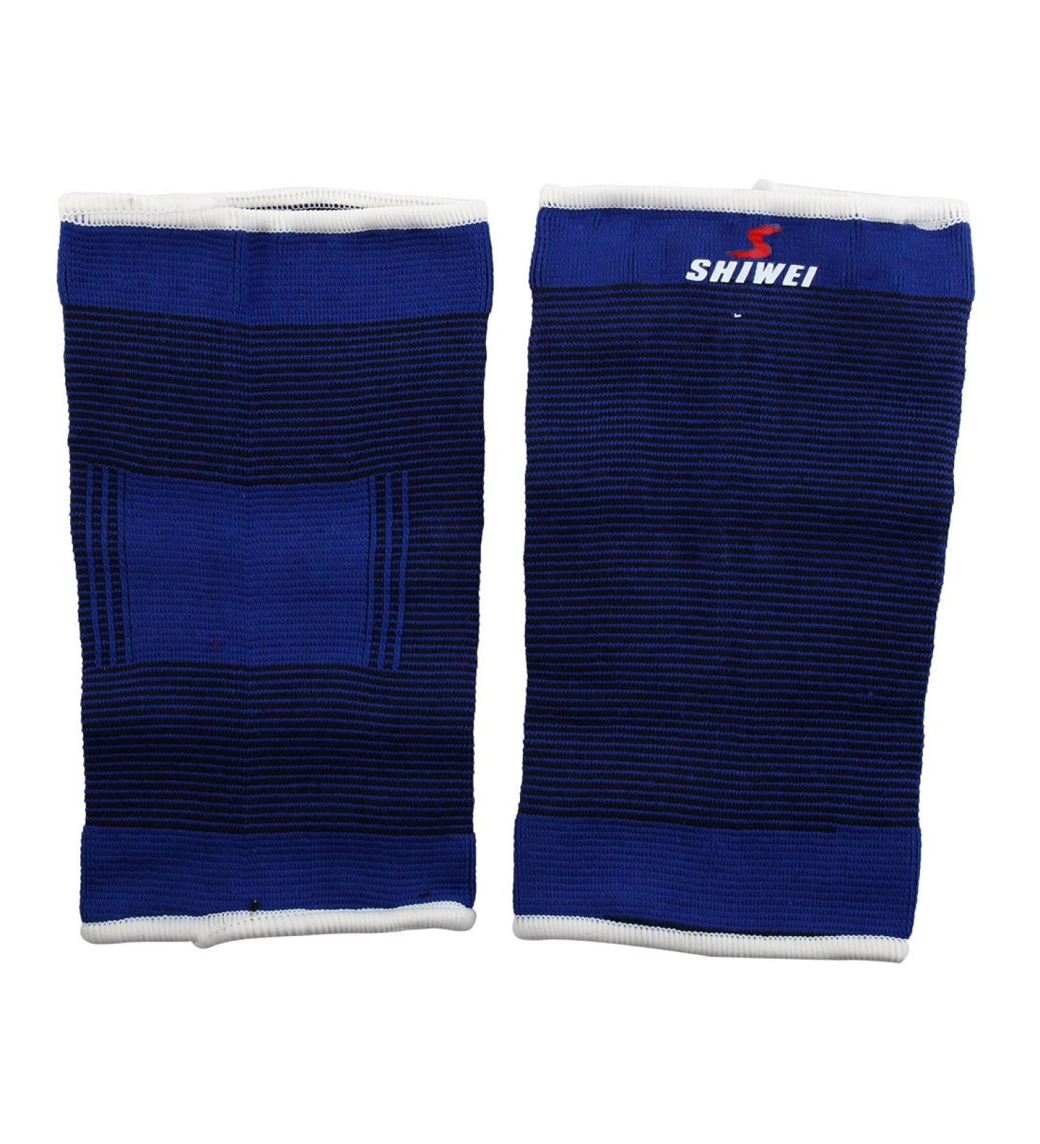 Ruilogod Sports Stripe Calf Leg Sleeves Support Elastic Protector 2 PCs Black Blue