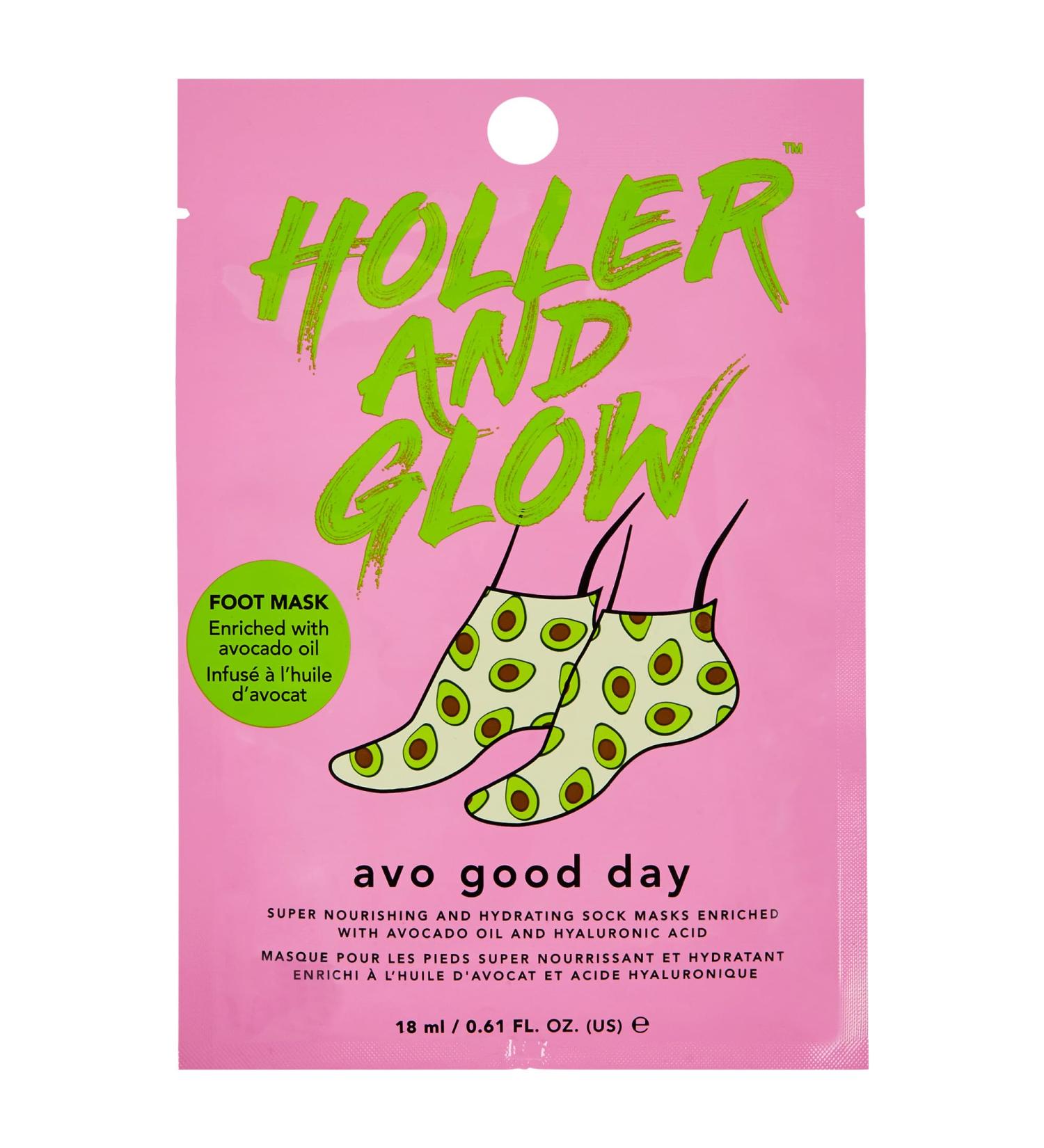 Holler and Glow Avo Good Day Moisturising Printed Foot Masks - Buy Online on GoSupps.com