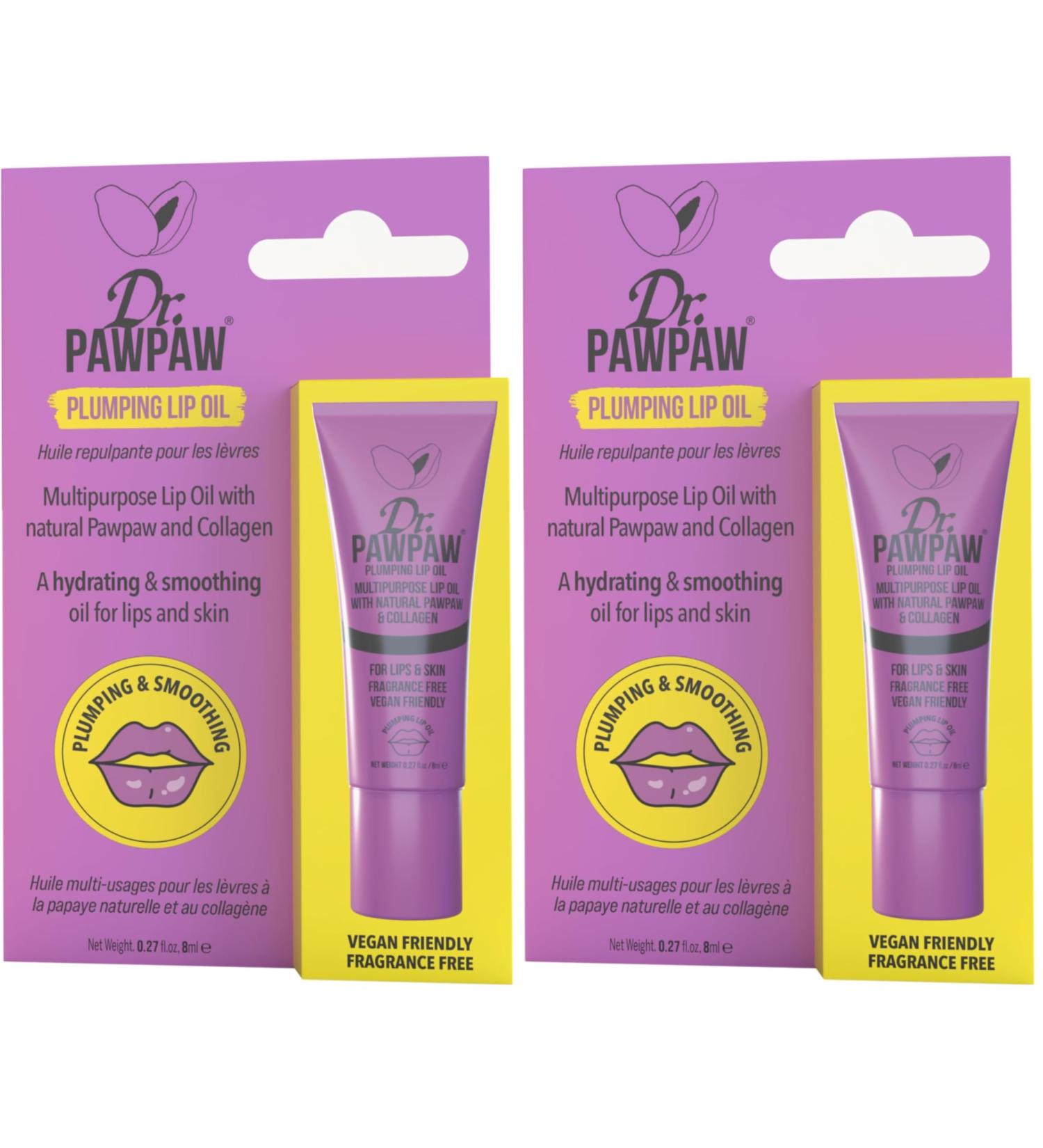 Dr. PawPaw Multipurpose Plumping Lip Oil - Intensely Nourishing Hydrating Lip Oil - for Women with Aloe Vera Olive and Castor Oil - 0.27 oz (Pack of 2) 0.27 Fl Oz (Pack of 2) Lip Oil - Buy Online on GoSupps.com