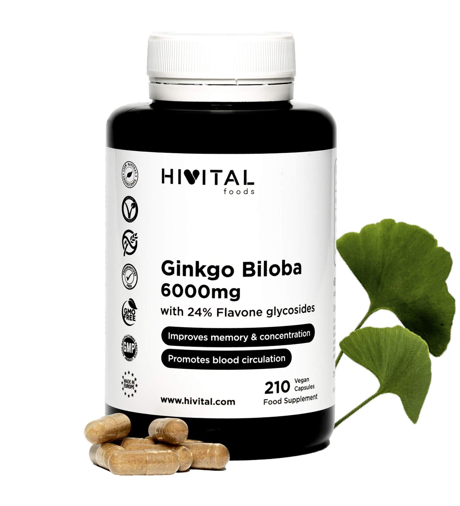 Buy Ginkgo Biloba 6000 mg - 210 Vegan Capsules | 100% Natural Boost Memory & Circulation | Strong Antioxidants - Buy Online on GoSupps.com