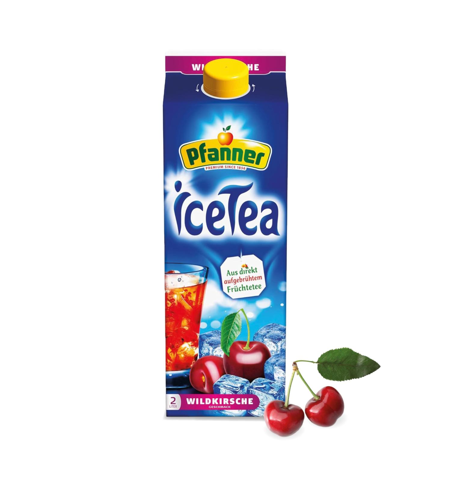 Pfanner Ice Tea Wild Cherry - Brewed Black Tea with Cherry Juice (2L) | Refreshing International Delivery - Buy Online on GoSupps.com
