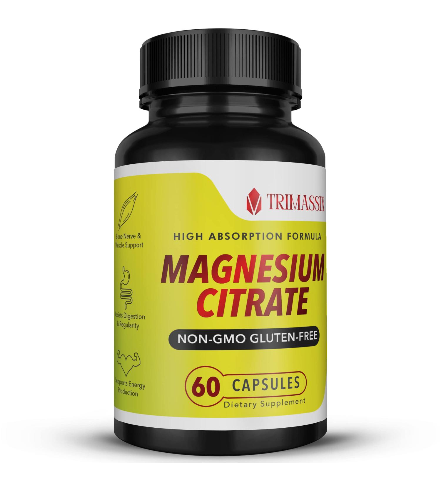 Trimassix Magnesium Citrate: Non-GMO & Gluten-Free Supplement - Buy Online on GoSupps.com