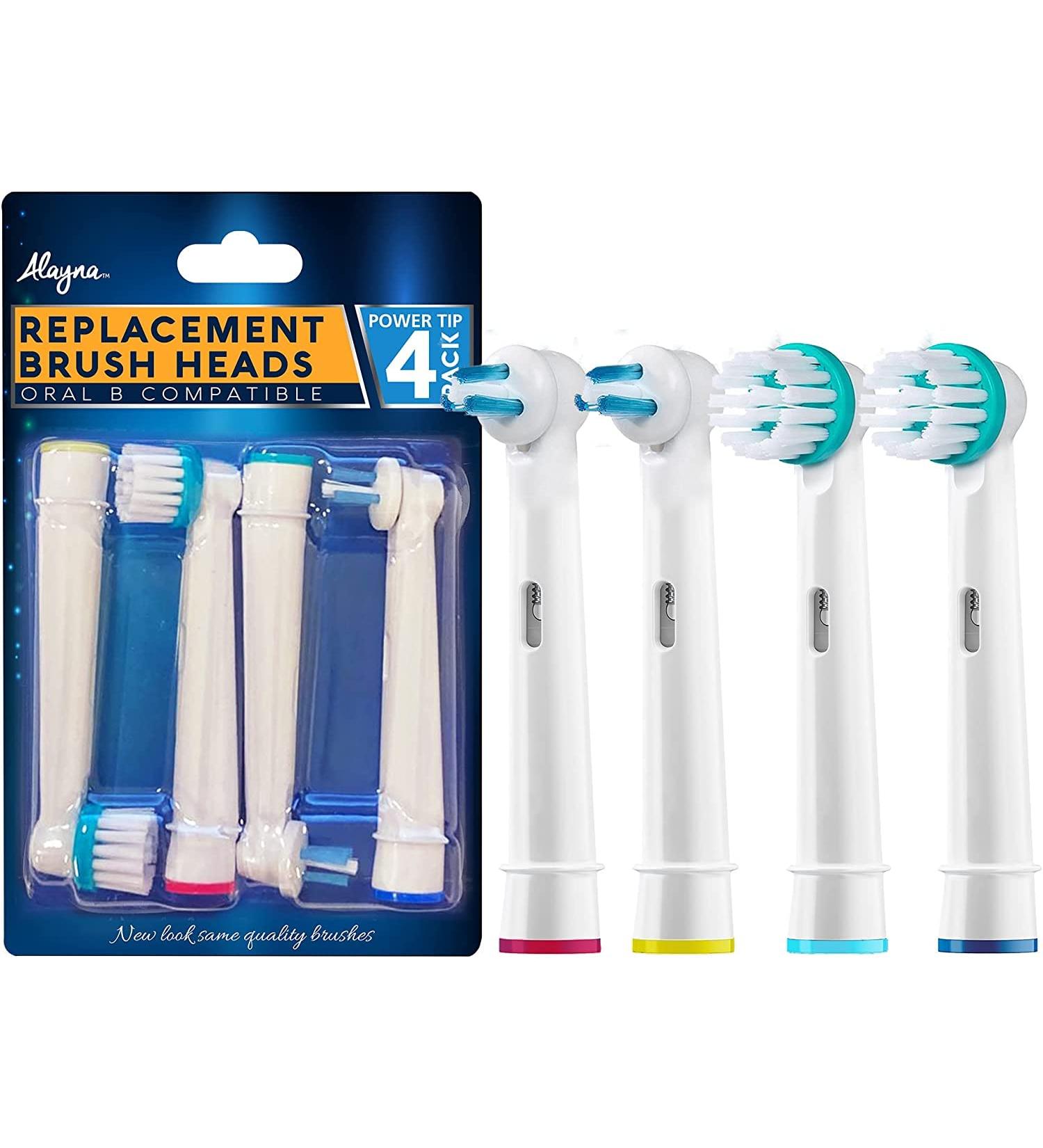 Ortho & Power Tip Kit Replacement Brush Heads for Oral-B Braun - 4 Pack | Compatible with Oral-B Pro 1000 Kids Plus | Orthodontic Electric Toothbrush Head Set - Buy Online on GoSupps.com