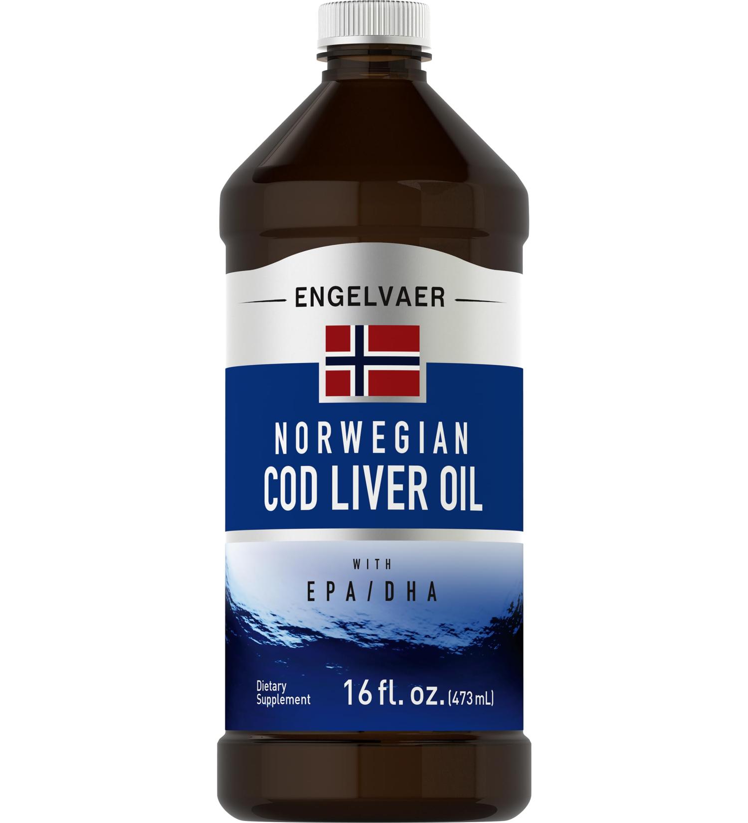 Piping Rock Cod Liver Oil Liquid | 16 fl oz | with EPA DHA | Engelvaer Norwegian | Non-GMO Gluten Free Supplement 16 Fl Oz (Pack of 1) - Buy Online on GoSupps.com