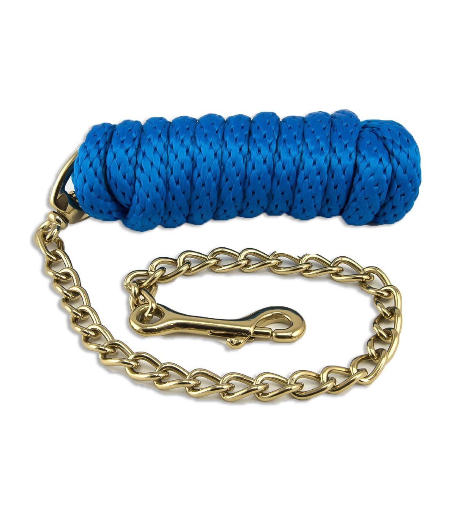 Basic Poly Lead Rope with Chain Royal Blue