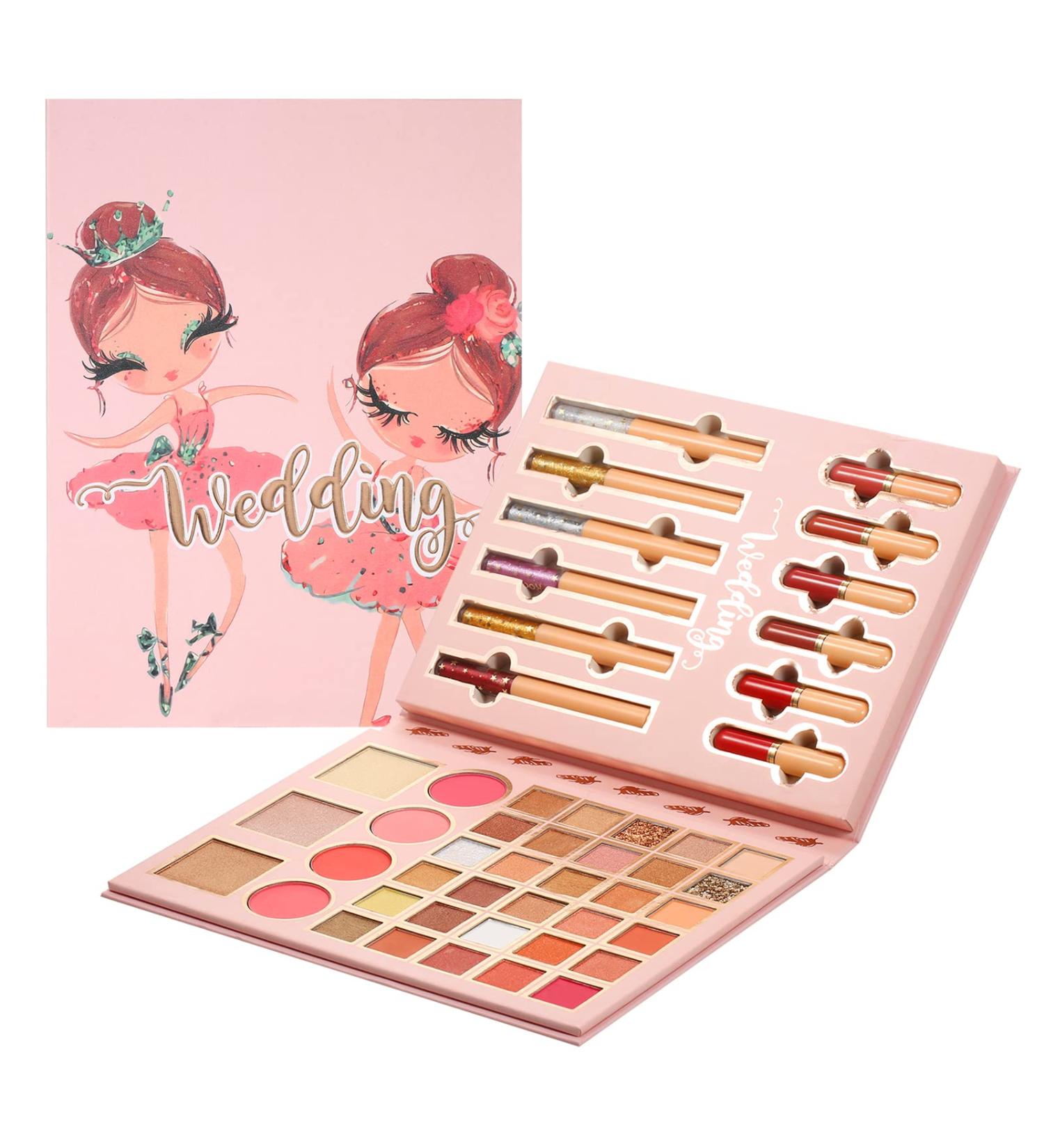 30 Color Eyeshadow Palette with Blush, Highlighter, Lipgloss, and Eyeliner - All in One Makeup Kit for Women - Pigmented and Glittery Combo Palette, Perfect Gift Set - Buy Online on GoSupps.com