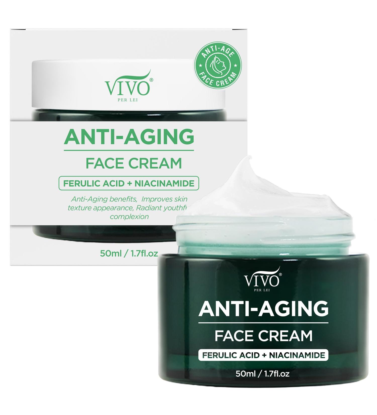 Vivo Per Lei Hyaluronic Acid Anti-Aging Cream with Retinol & Ferulic Acid - Firming Face Cream for All Skin Types - 1.7 Fl. Oz - Buy Online on GoSupps.com