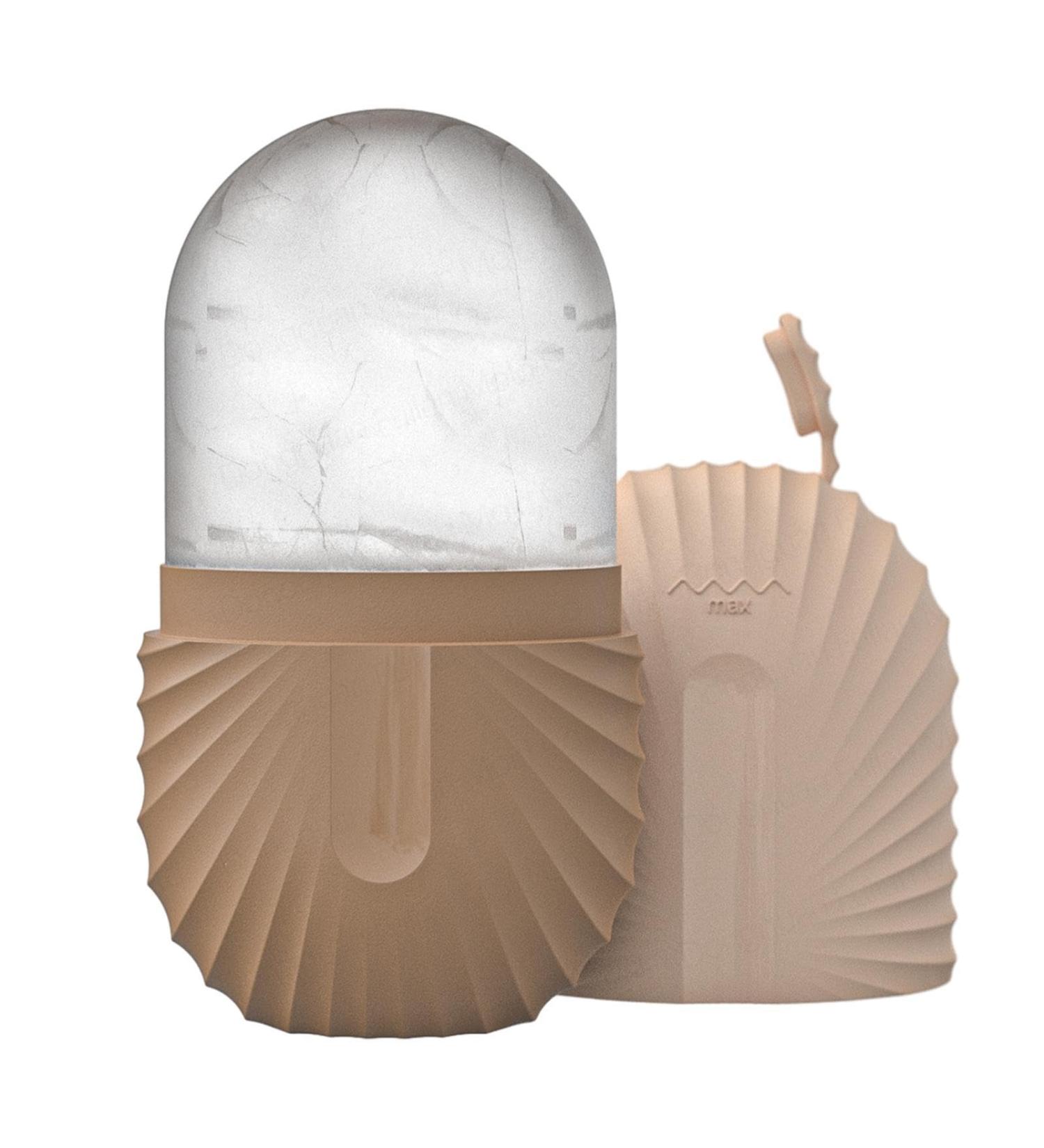 Eis Facial Scooter - Reusable Cooling Silicone Ice Cube Roller for Skin Care | Durable Ice Form Contour & Facial Massage | Shell Pattern Brown - Buy Online on GoSupps.com