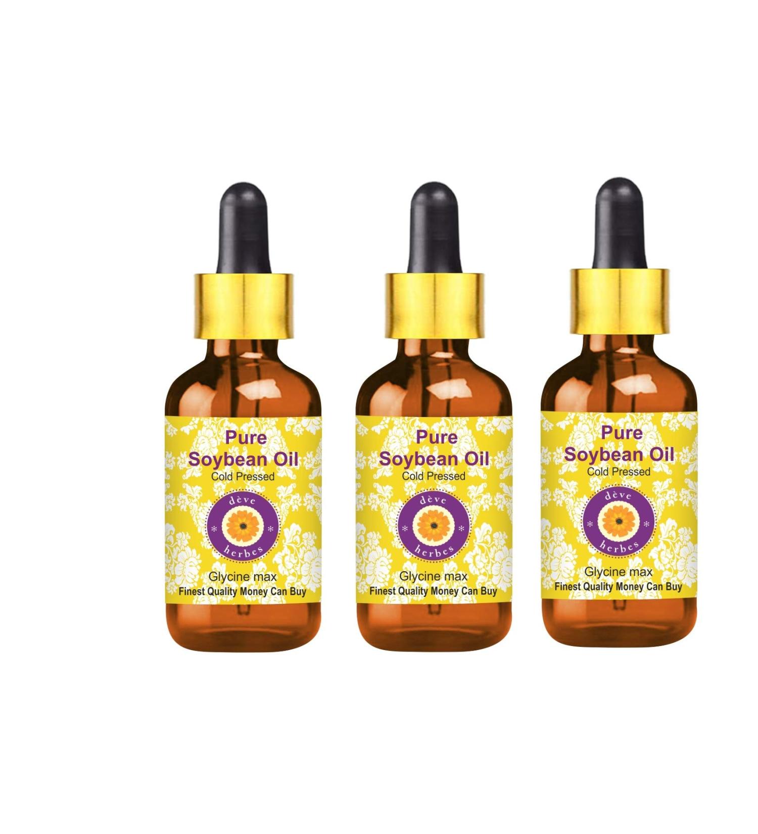 DEve Herbes Pure Soybean Oil - 100ml x 3 Pack | Natural Therapeutic Cold-Pressed Oil with Glass Dripper | International Shipping Available - Buy Online on GoSupps.com