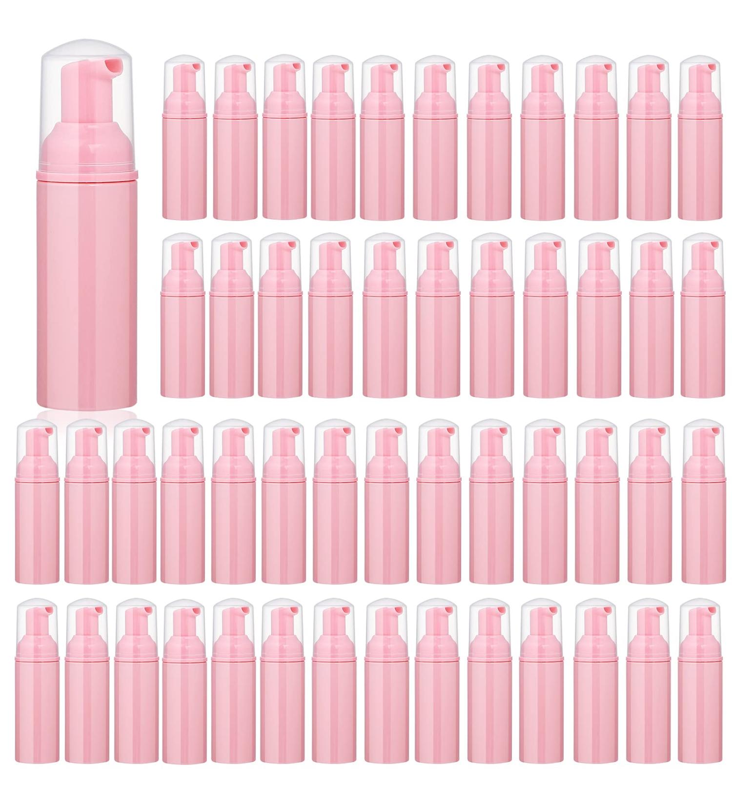 35 pcs 2oz Foam Soap Dispensers - Mini Plastic Travel Bottles with Pump for Hand Sanitizer, Shampoo, Castile Liquid - Pink - Buy Online on GoSupps.com