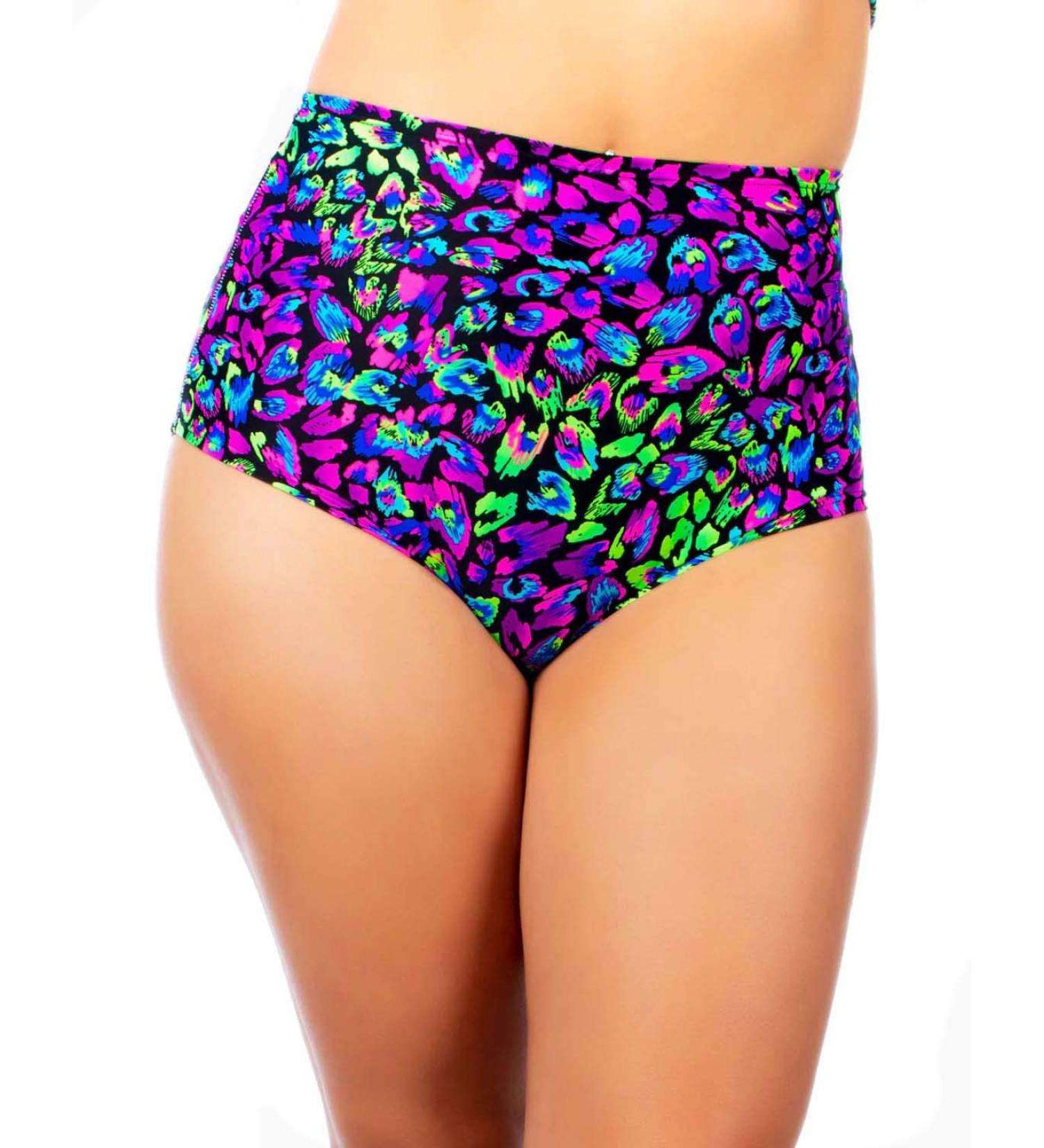 Women's Rave Checkered High Waisted Booty Shorts - DEM Large Leaf Print | Perfect for Music Festivals - Buy Online on GoSupps.com