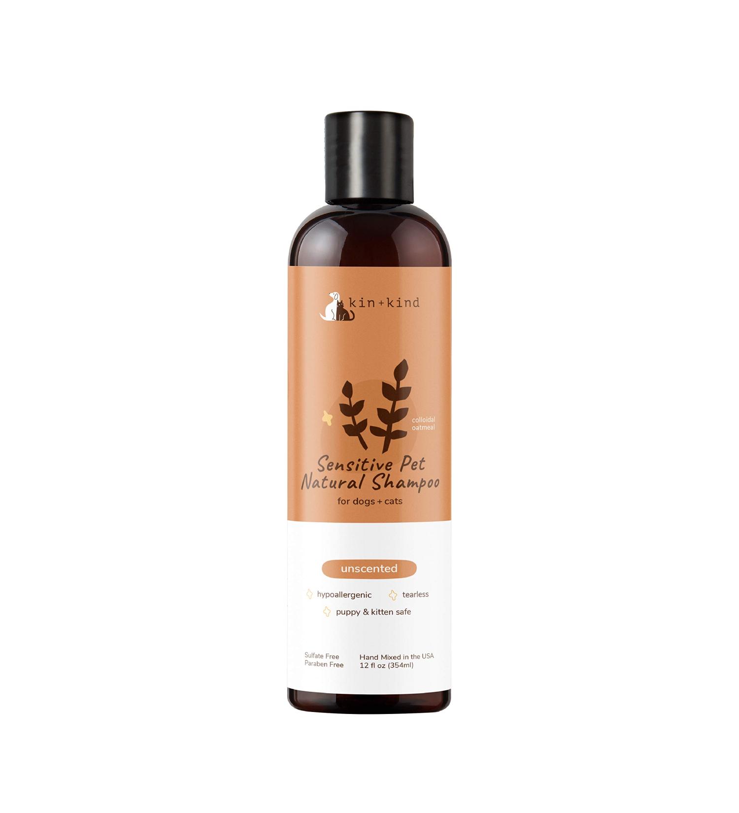 Kin+Kind Unscented Oatmeal Dog & Cat Shampoo - 12 fl oz (354 ml) | Gentle & Nourishing Pet Care - Buy Online on GoSupps.com