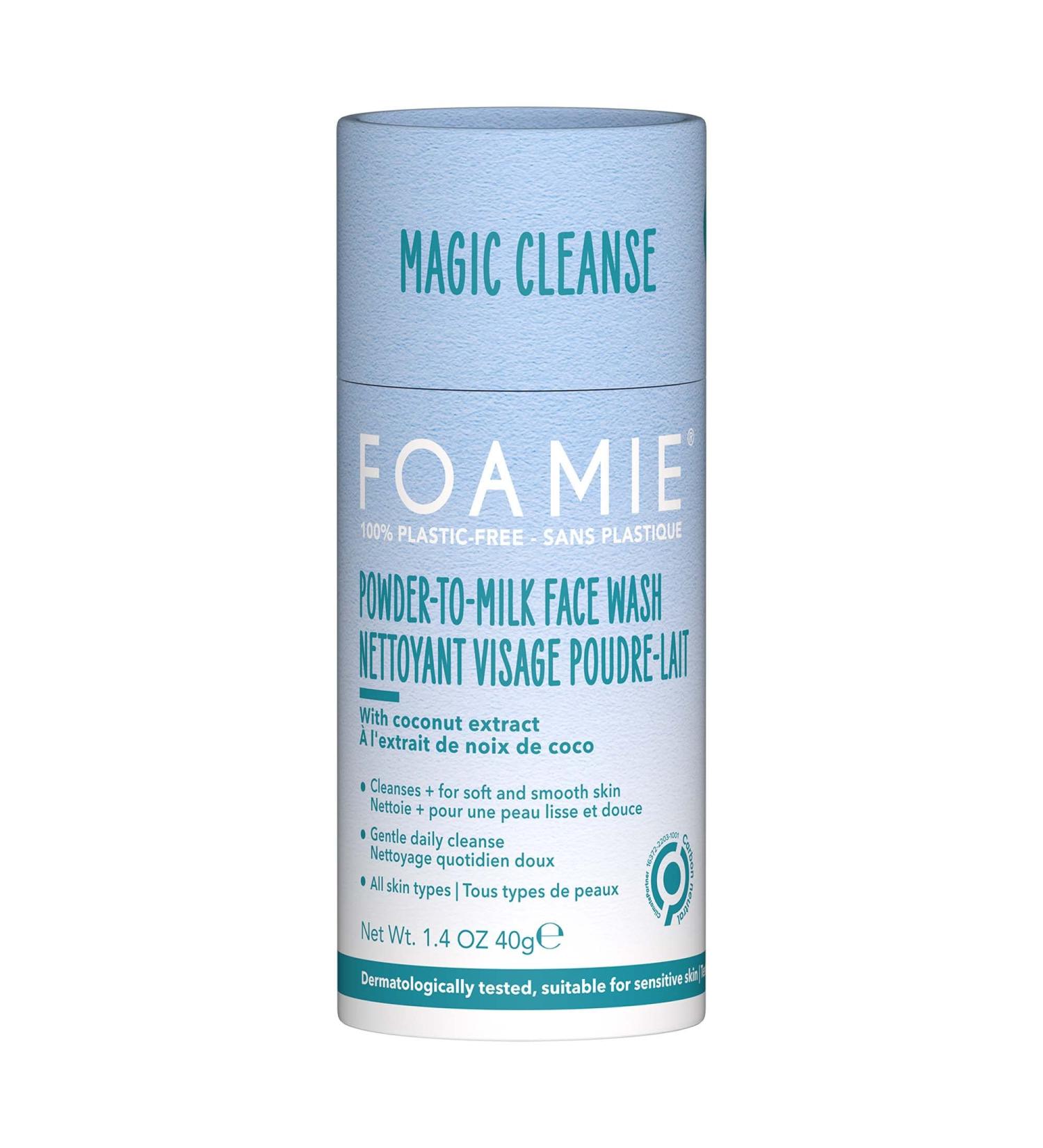 Foamie Coconut Facial Cleansing Powder Gentle Face Exfoliator Skincare for Women and Men Moisturizing Cleanser for Sensitive Skin 100% Vegan and Plastic Free 60g - Buy Online on GoSupps.com
