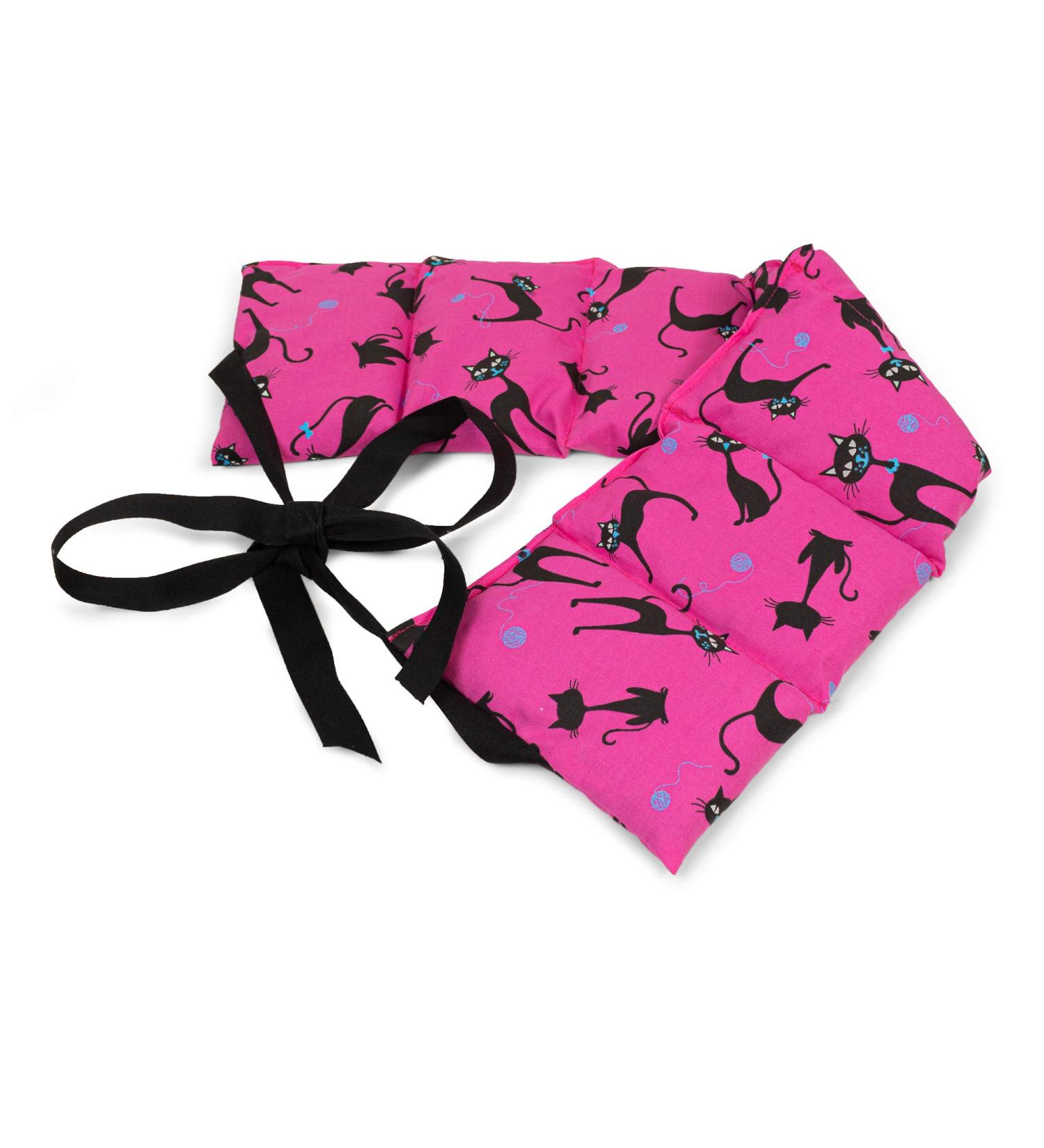 Cherry Stone Pillow 7-Chamber with Band - Heat Cushion for Back Pain Relief | 65x15 Cat-Pink - Buy Online on GoSupps.com