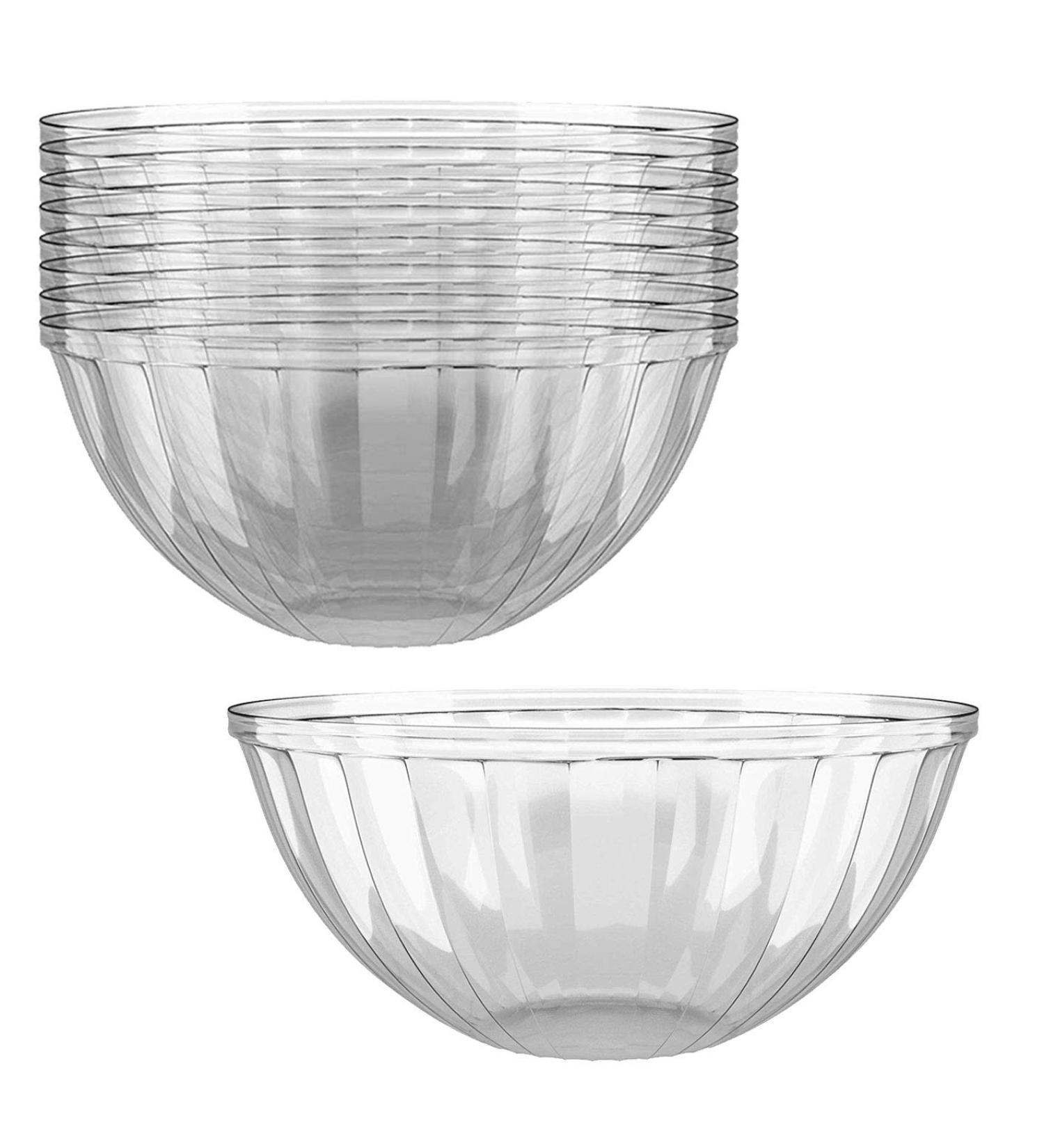 Clear Plastic Serving Bowls 150 Oz. 4 Pack - Round Disposable Bowls | Punch Bowl, Party, Chip & Candy Bowls | Large Salad Bowl Dish - Ideal for Salads, Parties, and Food Serving - Buy Online on GoSupps.com