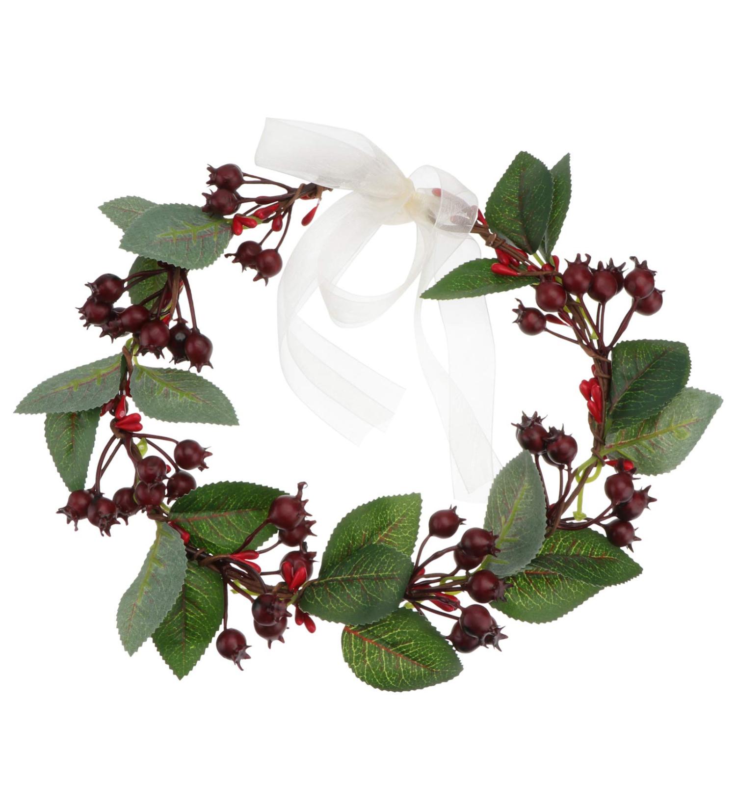 Lurrose Red Floral Crown Headband - Artificial Berry Wreath for Weddings Festivals & Parties - Buy Online on GoSupps.com