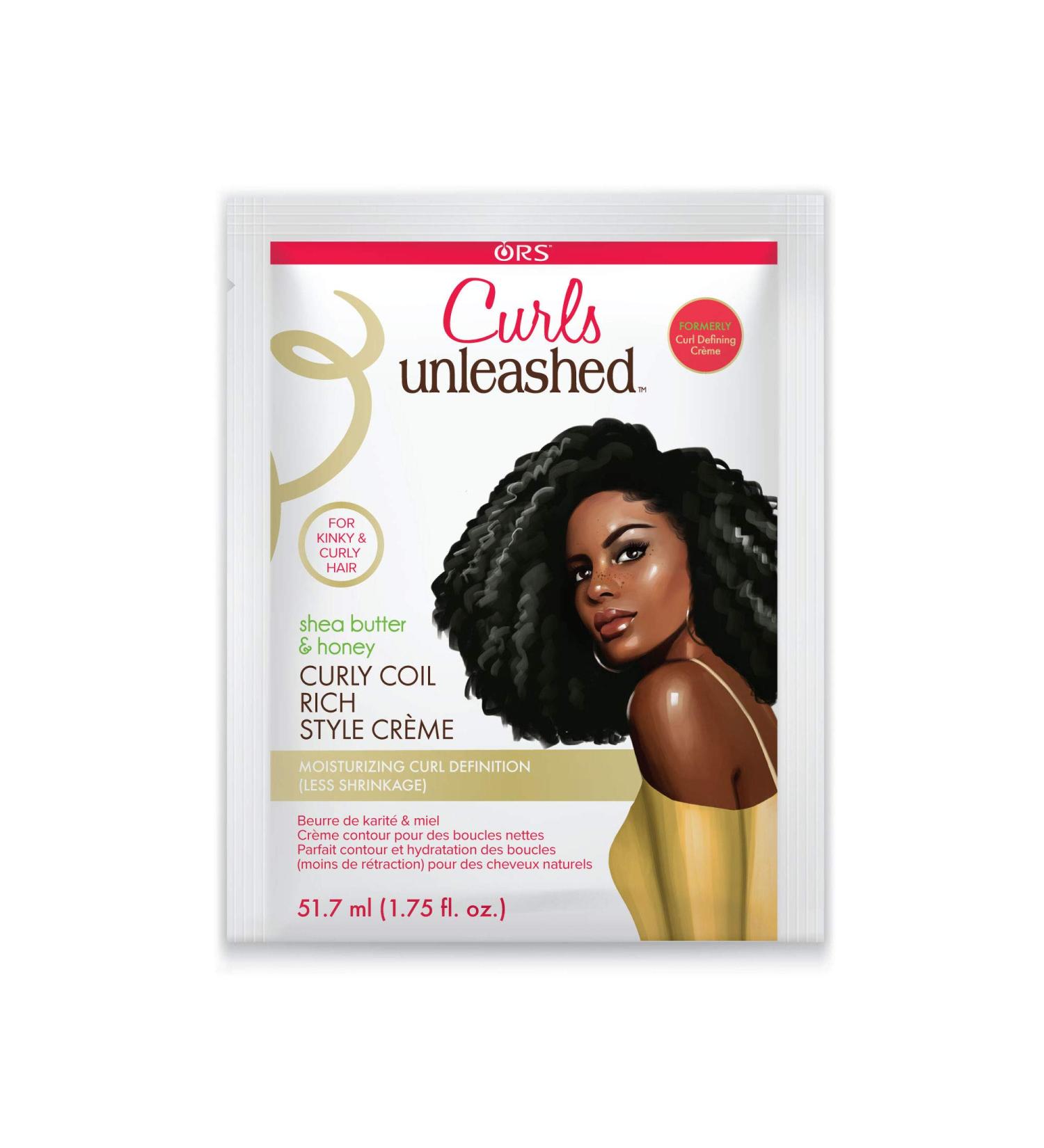 Shea Butter and Honey Curly Coil Rich Style Creme 1.75 Ounce Travel Packet (Pack of 2)