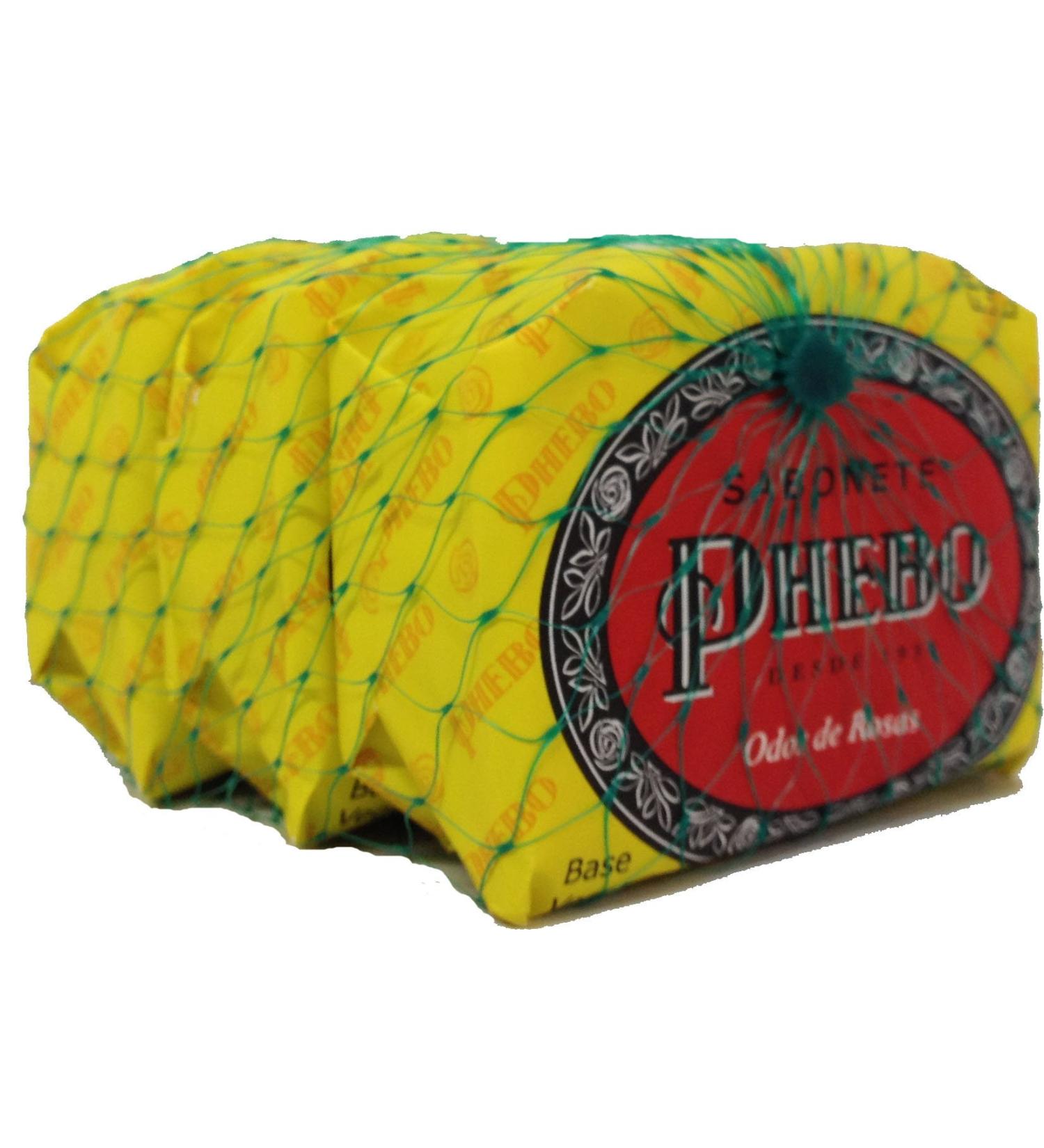 Linha Tradicional Phebo - Sabonete em Barra de Glicerina Odor de Rosas 90 Gr - (Phebo Classic Collection - Glycerin Bar Soap Scent of Roses 3.2 Net Oz) (Pack of 3)